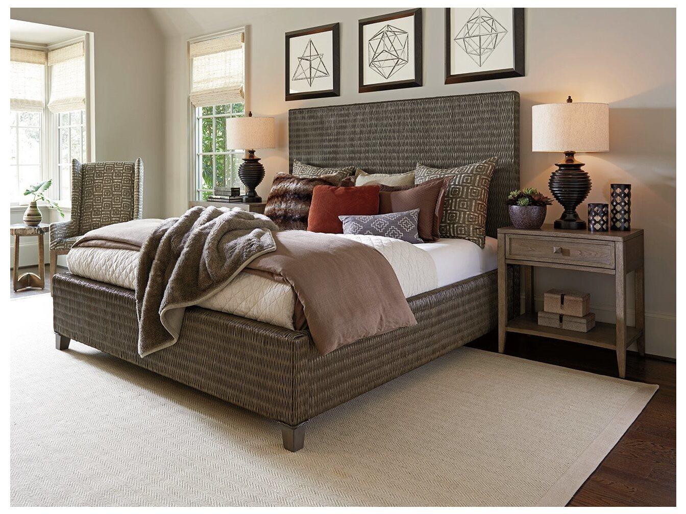 Tommy Bahama Cypress Point Driftwood Isle Woven Platform Queen Platform Bed