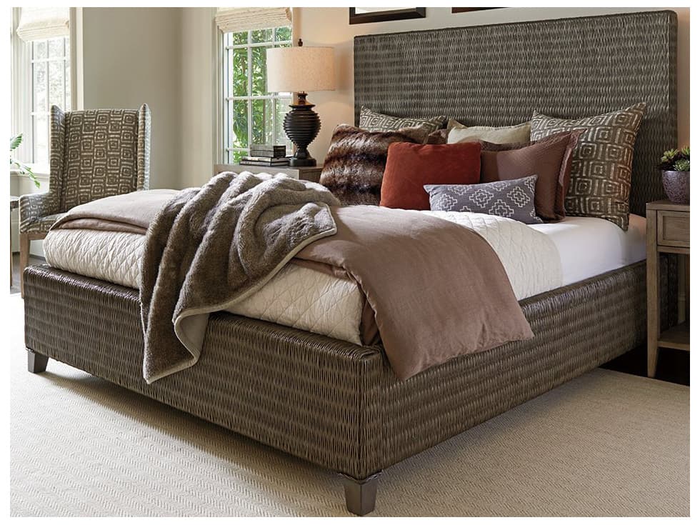 Tommy Bahama Cypress Point Driftwood Isle Woven Platform King Platform Bed