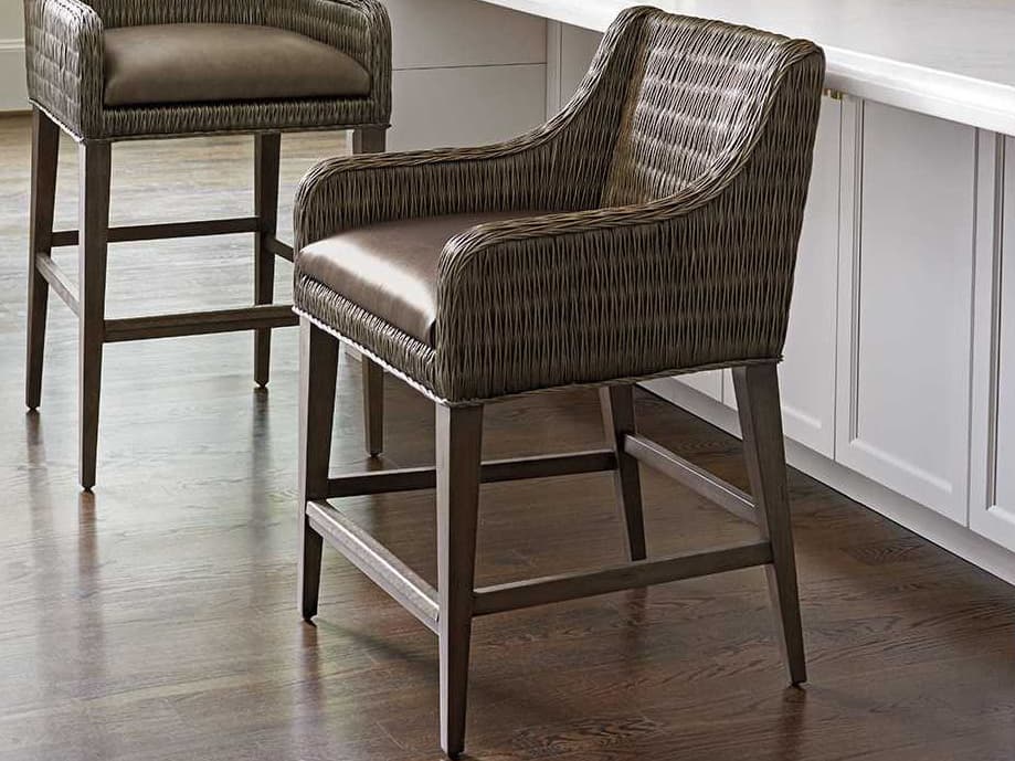 Tommy Bahama Cypress Point Turner Woven Leather Counter Stool