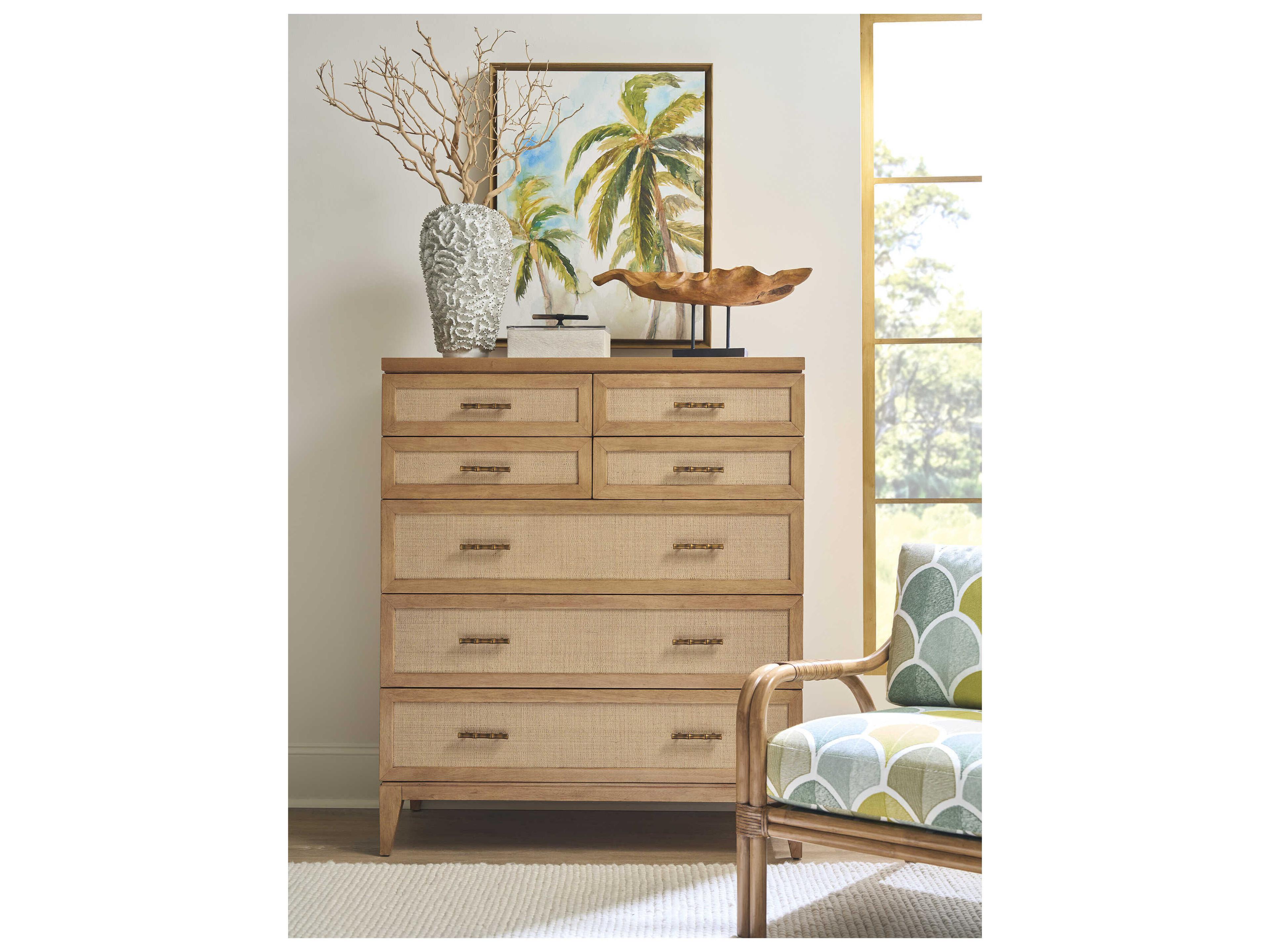 Tommy Bahama Key Biscayne Brown Bamboo Wood Accent Chest