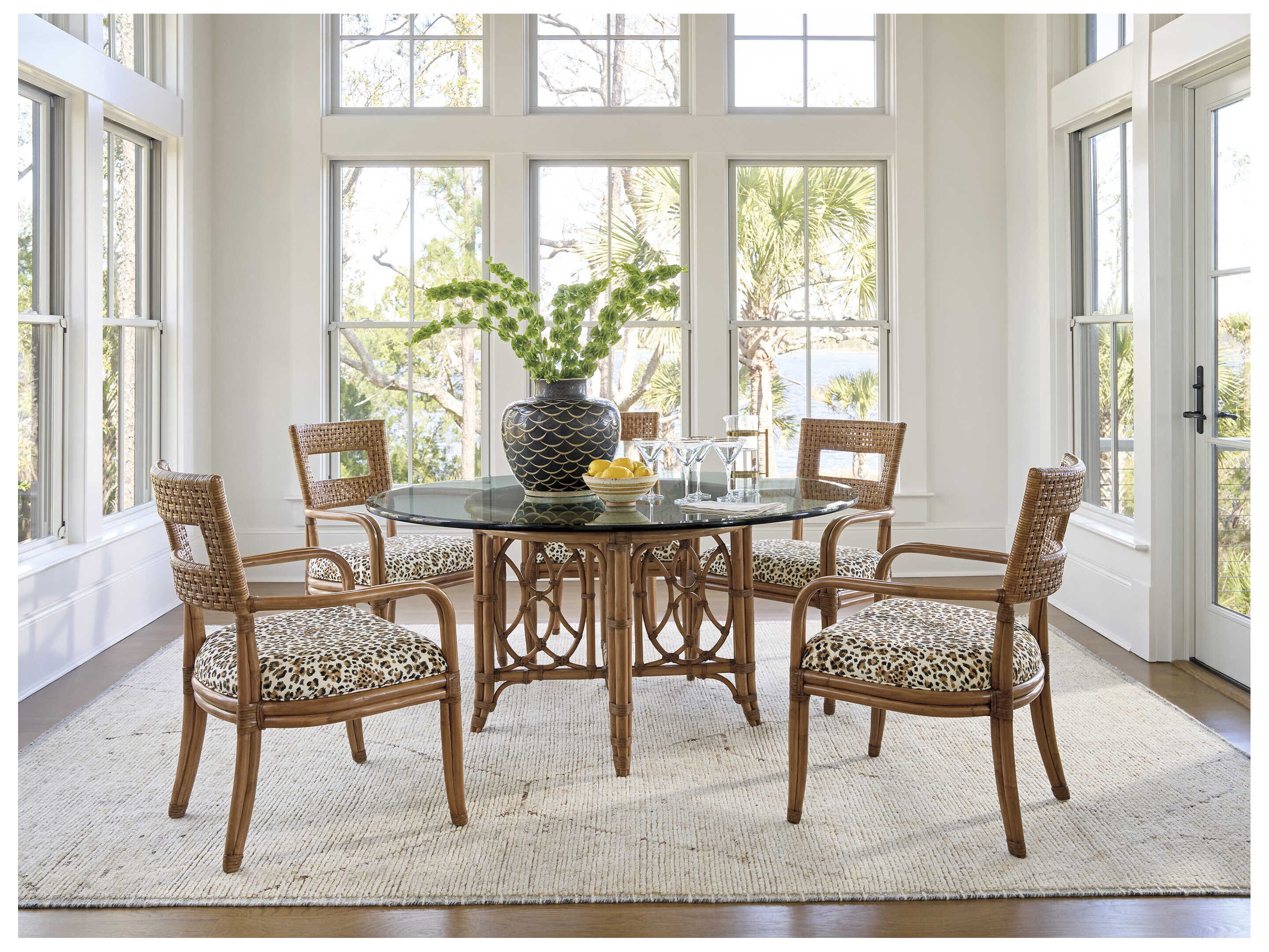 Tommy Bahama Key Biscayne Round Glass Dining Table