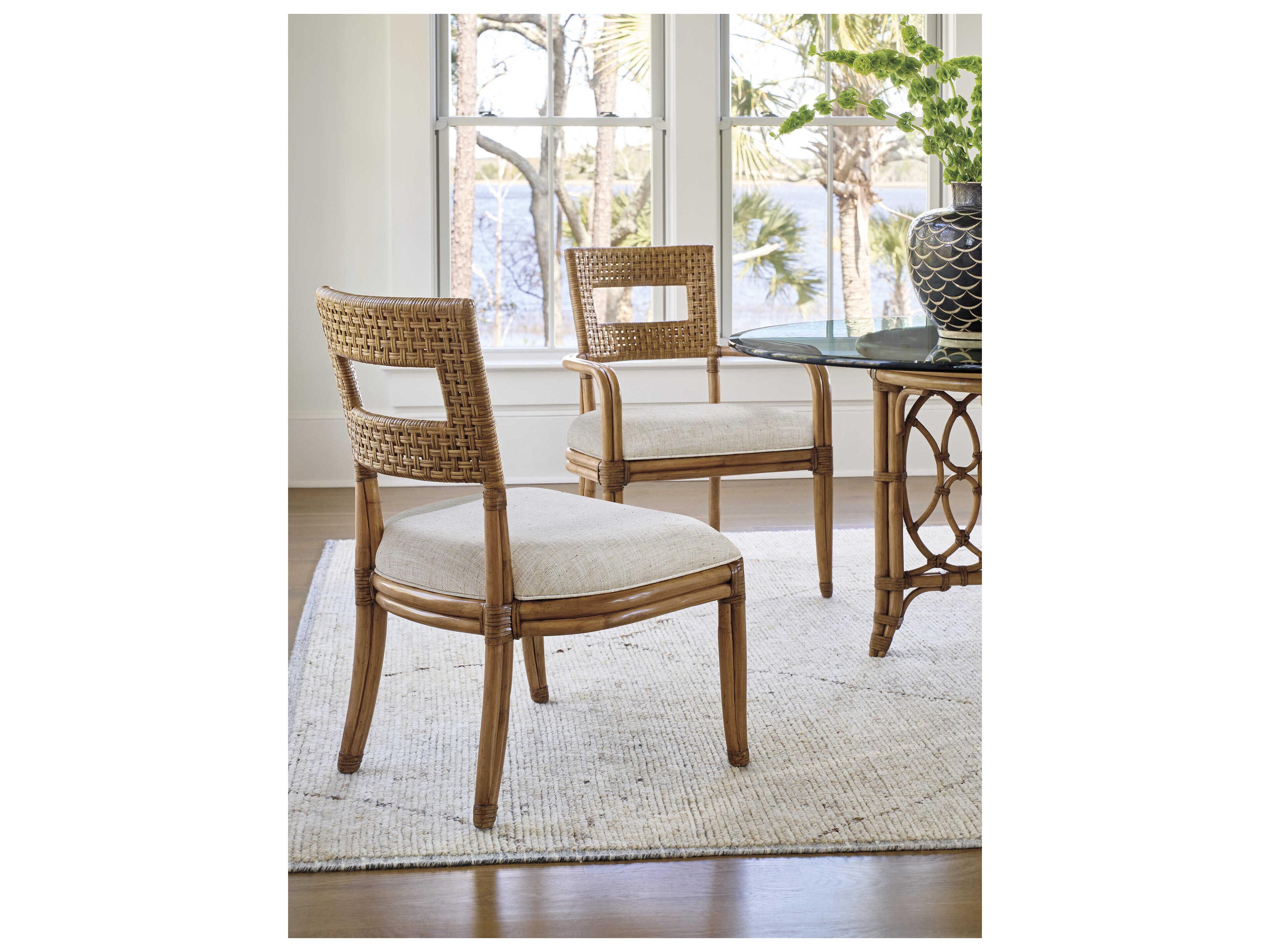 Tommy Bahama Key Biscayne Beige Upholstered Armless Dining Chair