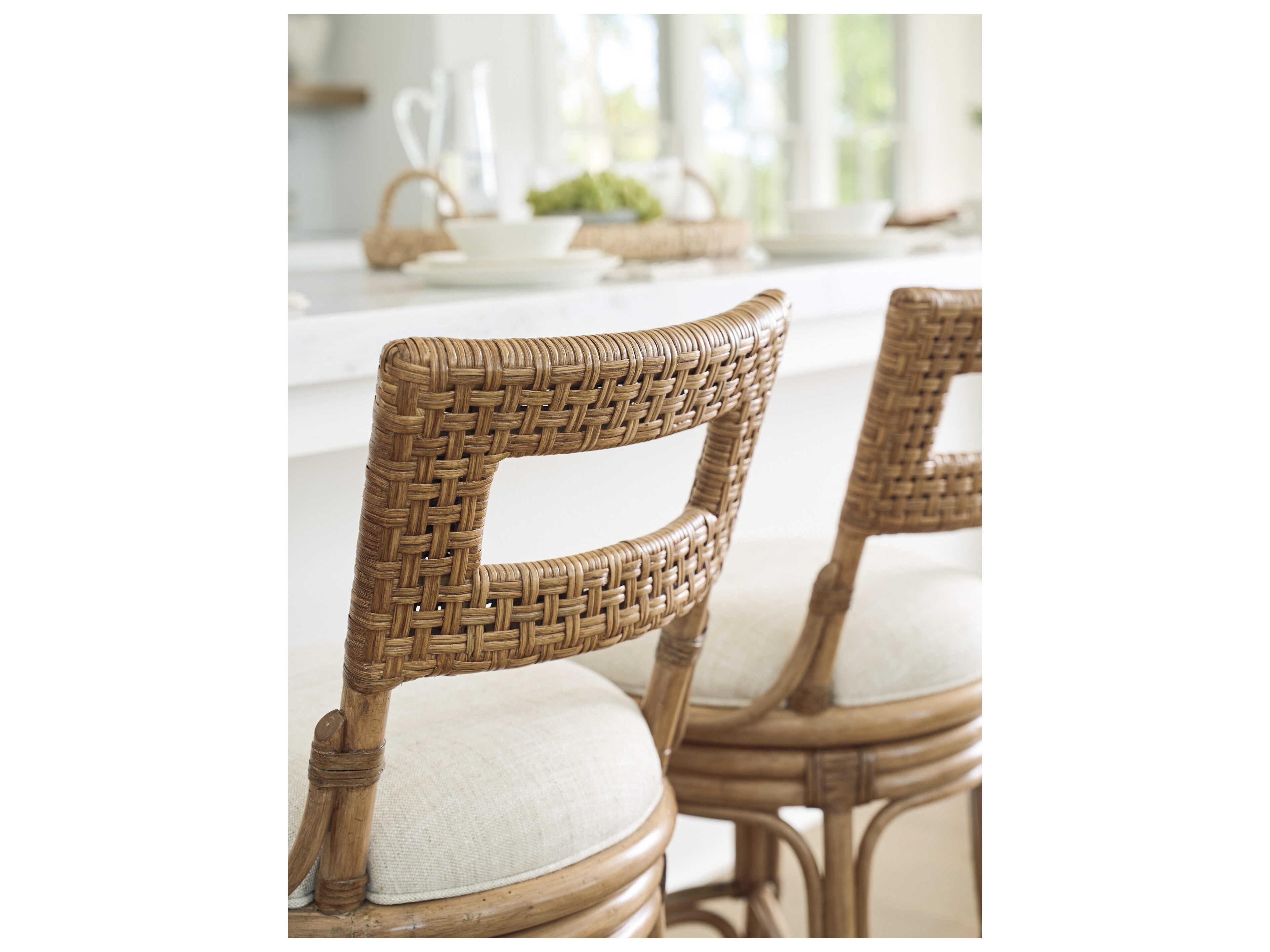 Tommy Bahama Key Biscayne Upholstered Rattan Counter Stool