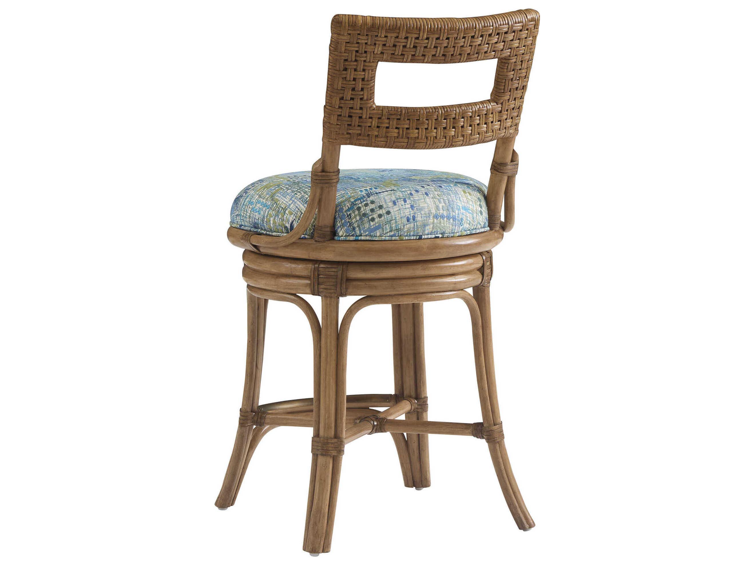 Tommy Bahama Key Biscayne Upholstered Rattan Counter Stool