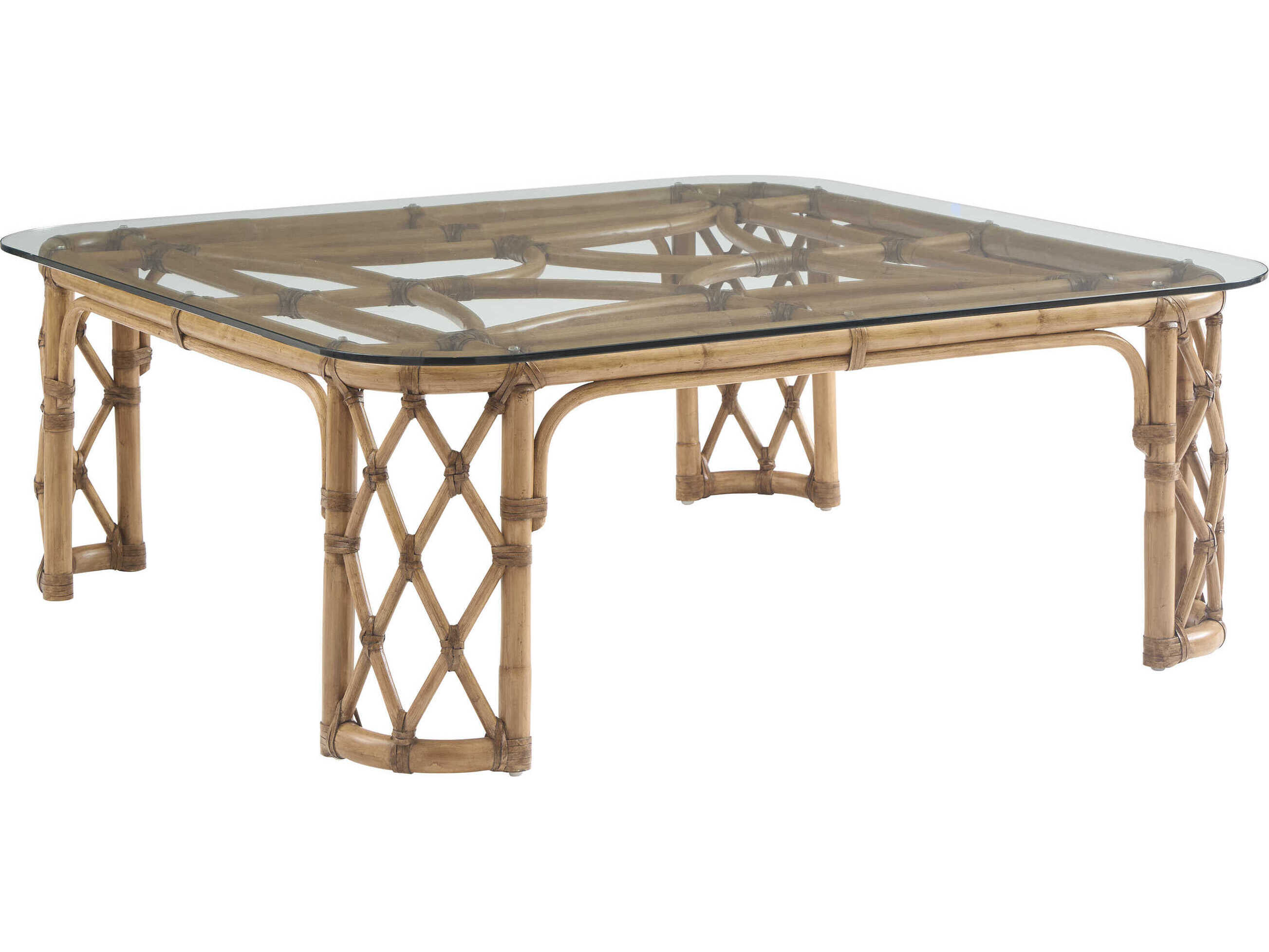 Tommy Bahama Key Biscayne Square Glass Coffee Table