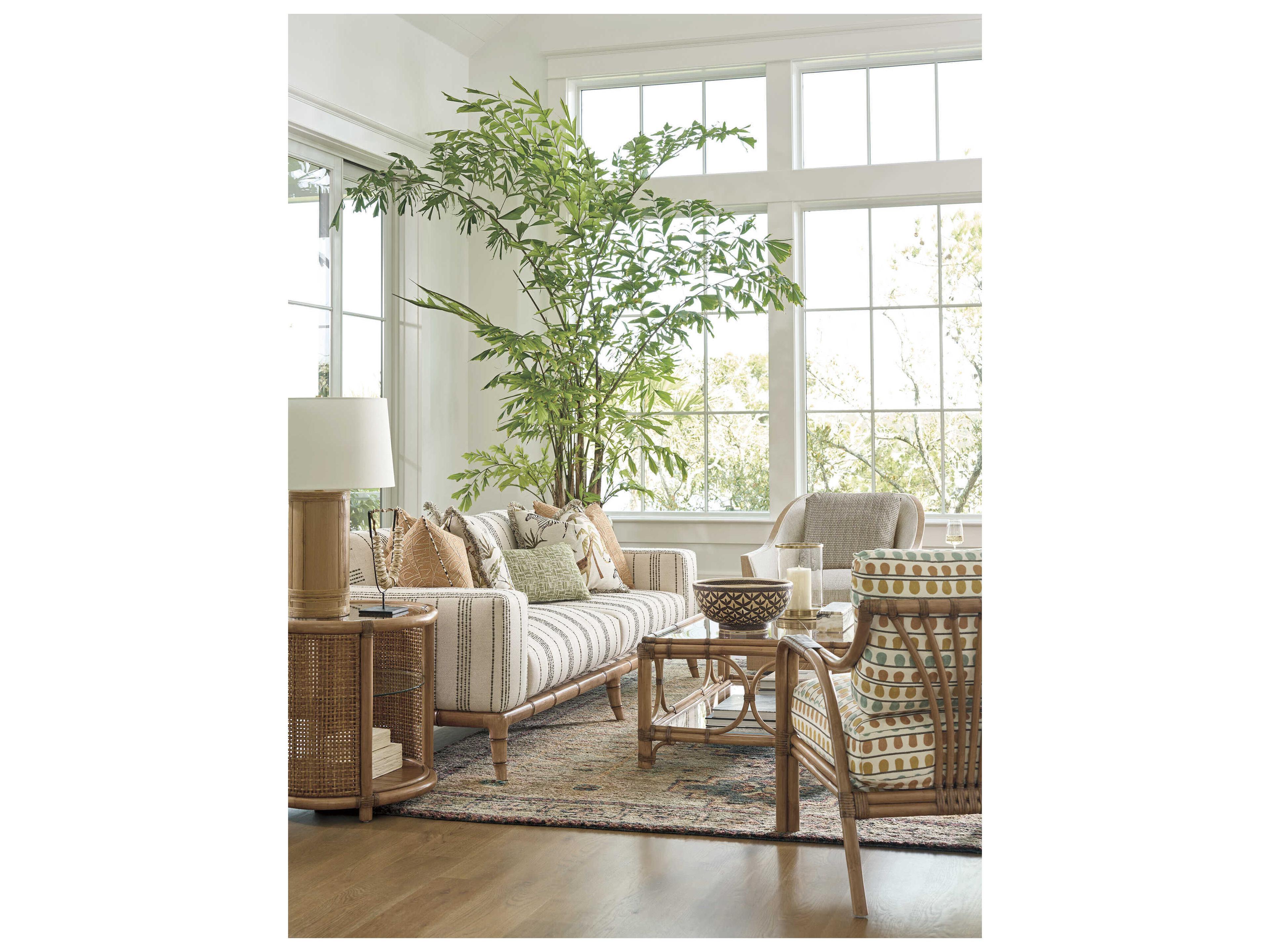 Tommy Bahama Key Biscayne Round Glass End Table