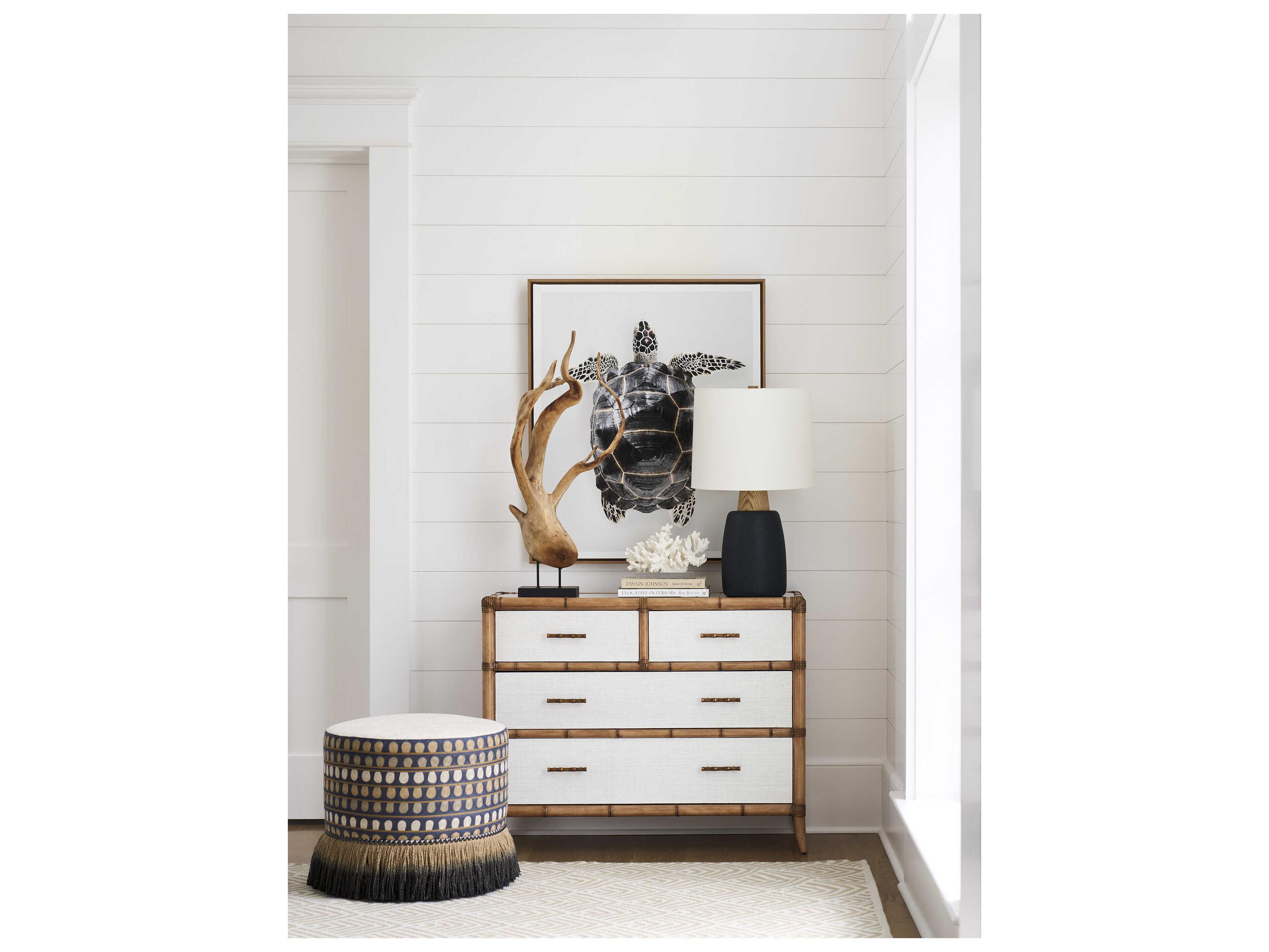 Tommy Bahama Key Biscayne Brown Bamboo Wood Accent Chest