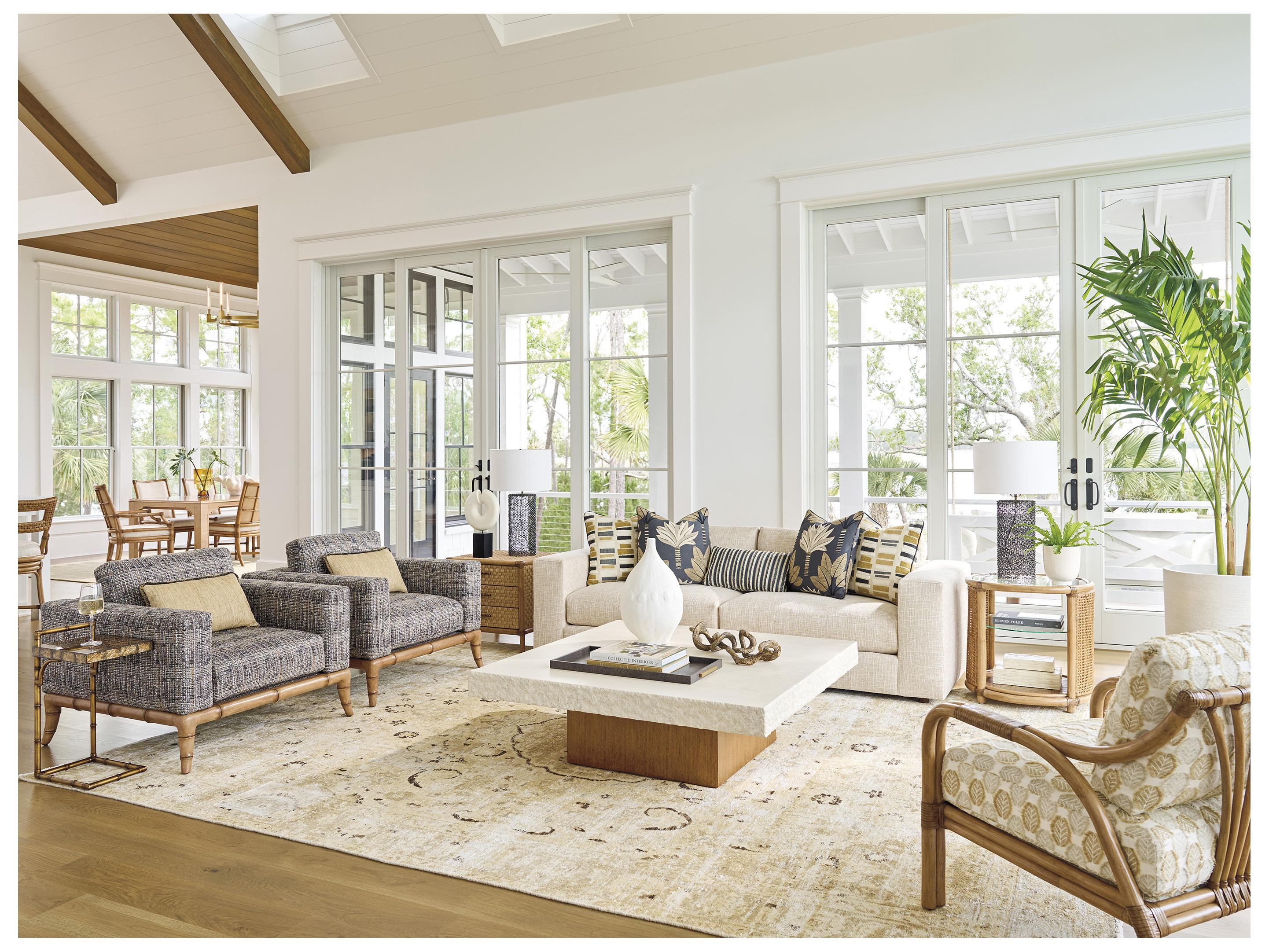 Tommy Bahama Key Biscayne Beige Upholstered Sofa