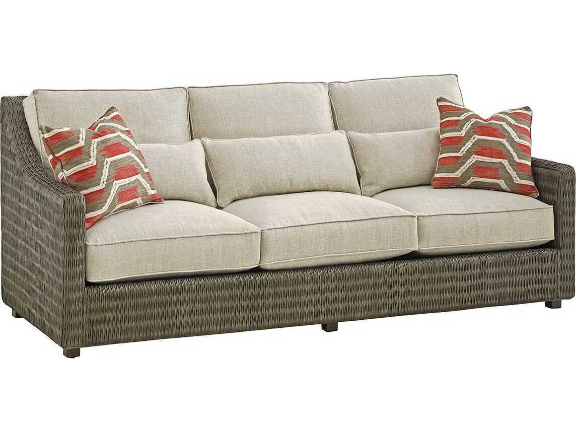 Tommy Bahama Cypress Point Hayes Sofa - Loose Back Rattan Sofa