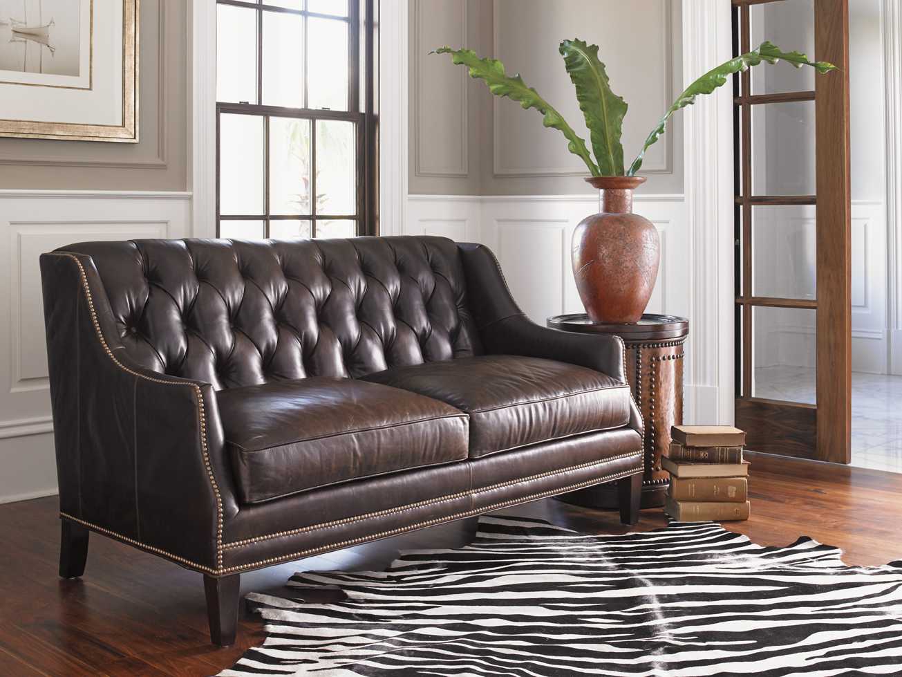 Tommy Bahama Kilimanjaro Umbria Leather Loveseat