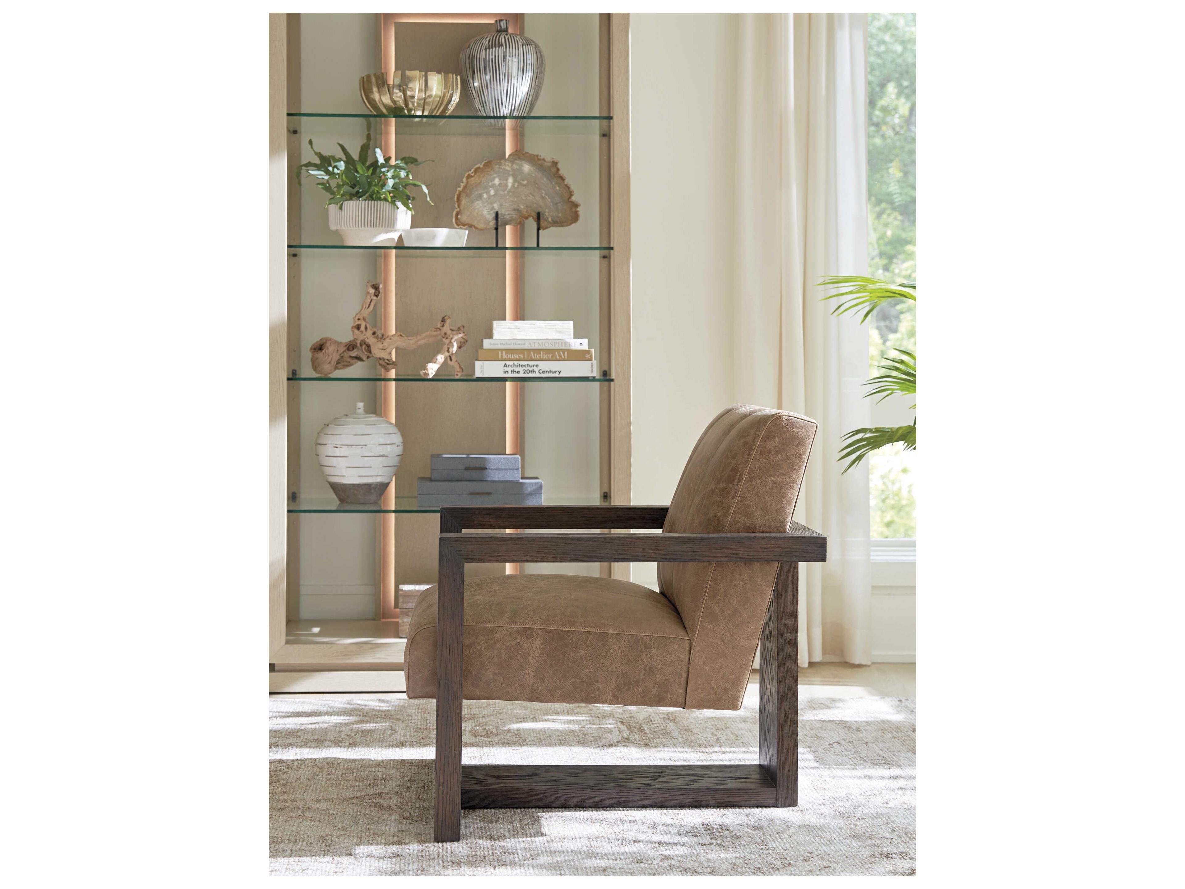 Tommy Bahama Sunset Key Brown Leather Accent Chair