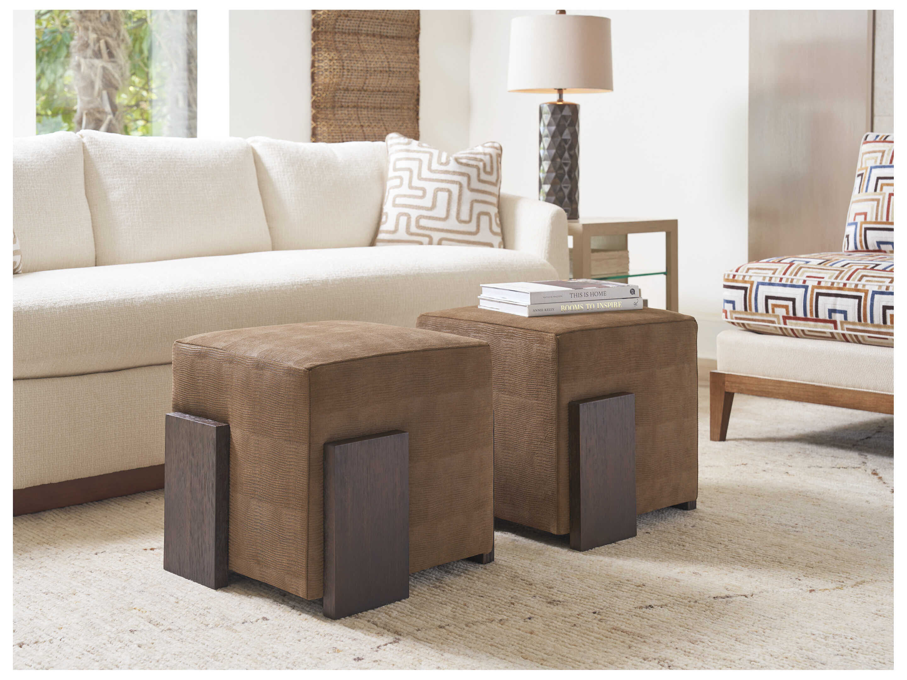 Tommy Bahama Sunset Key Brown Upholstered Ottoman