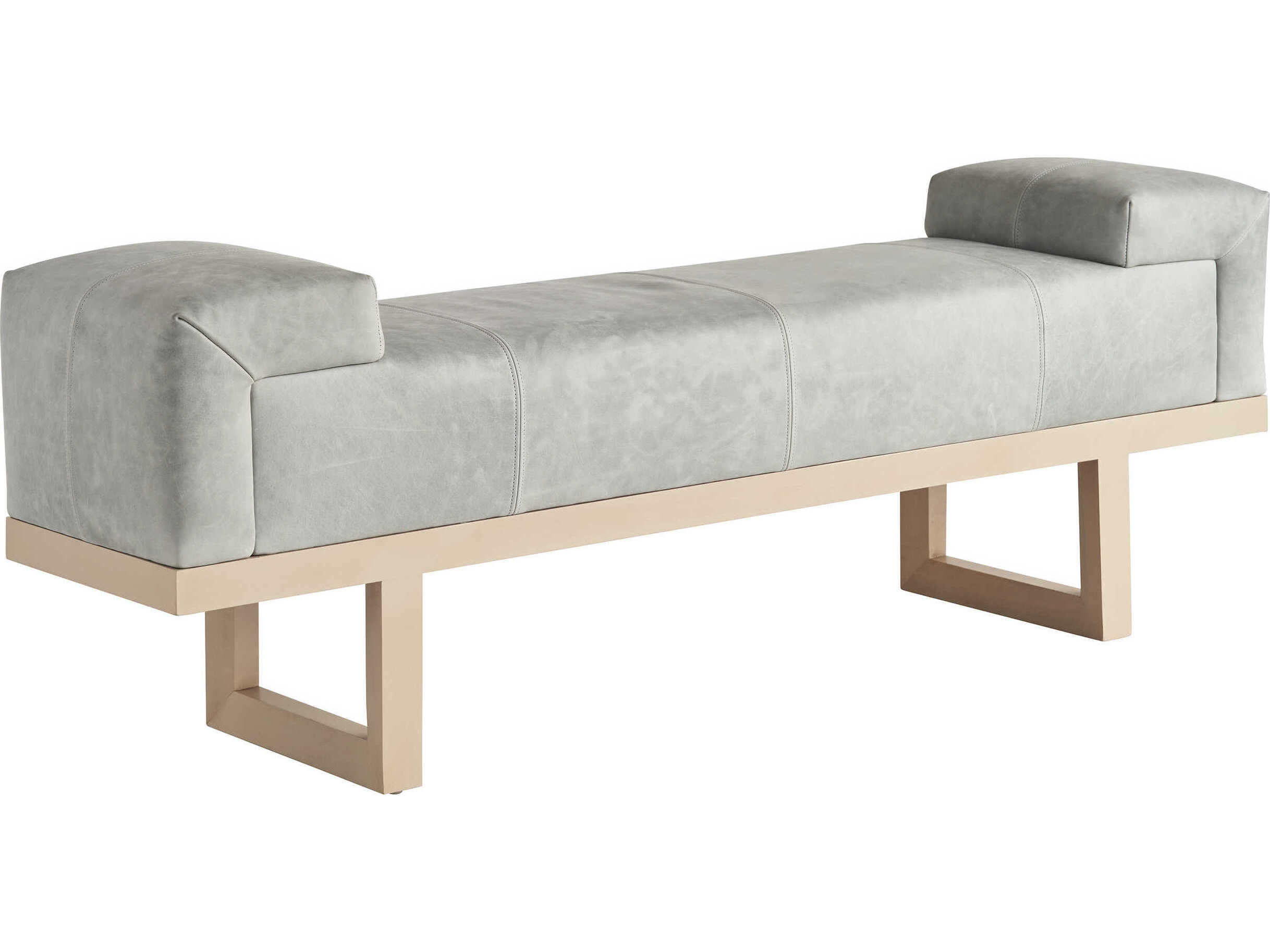 Tommy Bahama Sunset Key Gray Leather Accent Bench