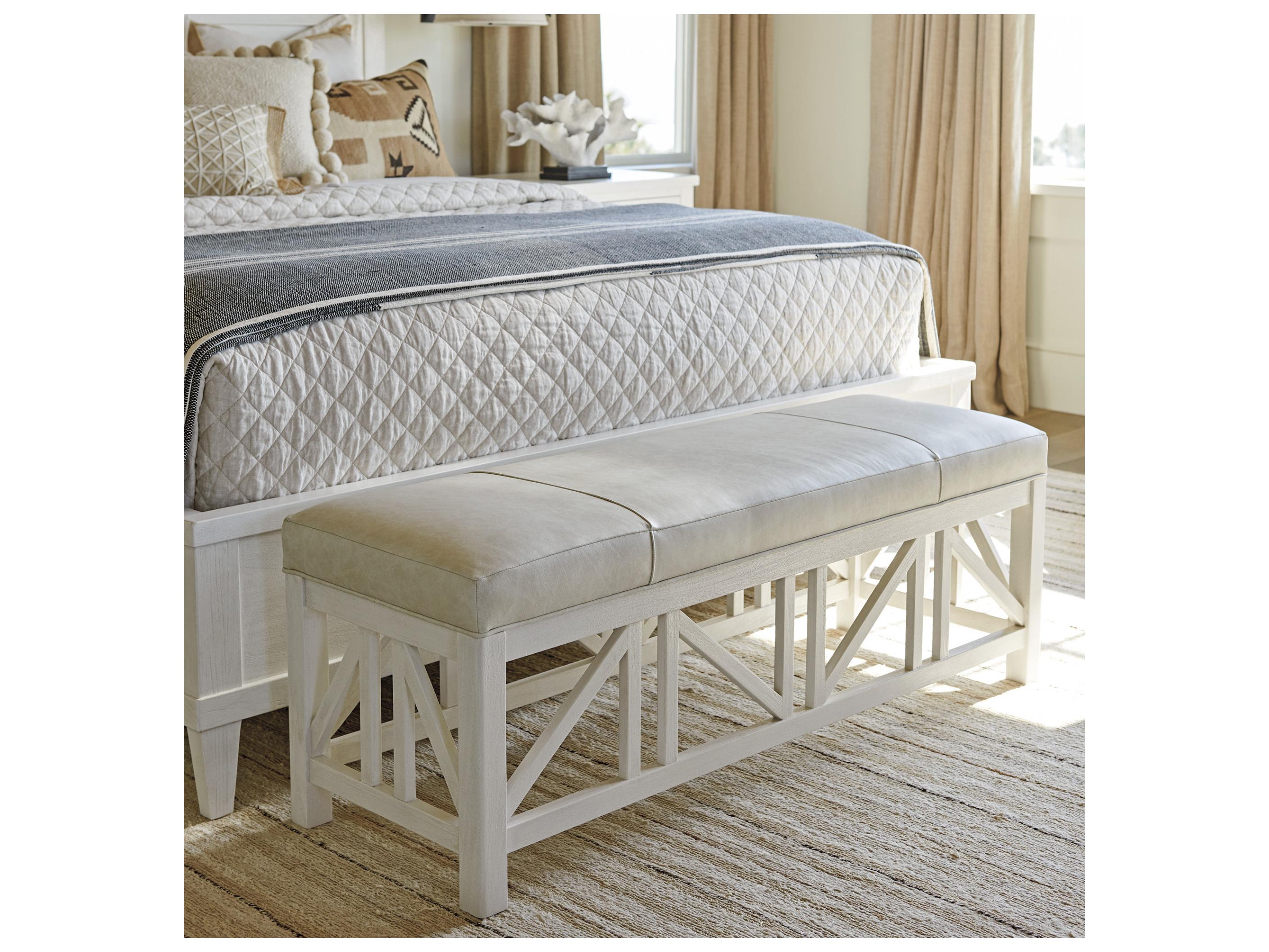 Tommy Bahama Ocean Breeze Birkdale Leather Accent Bench