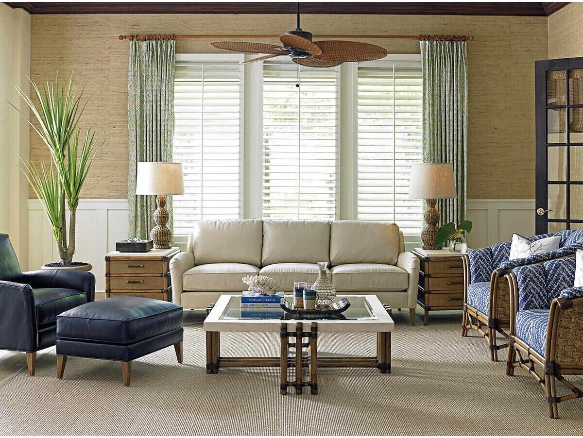 Tommy Bahama Twin Palms Leather Sofa