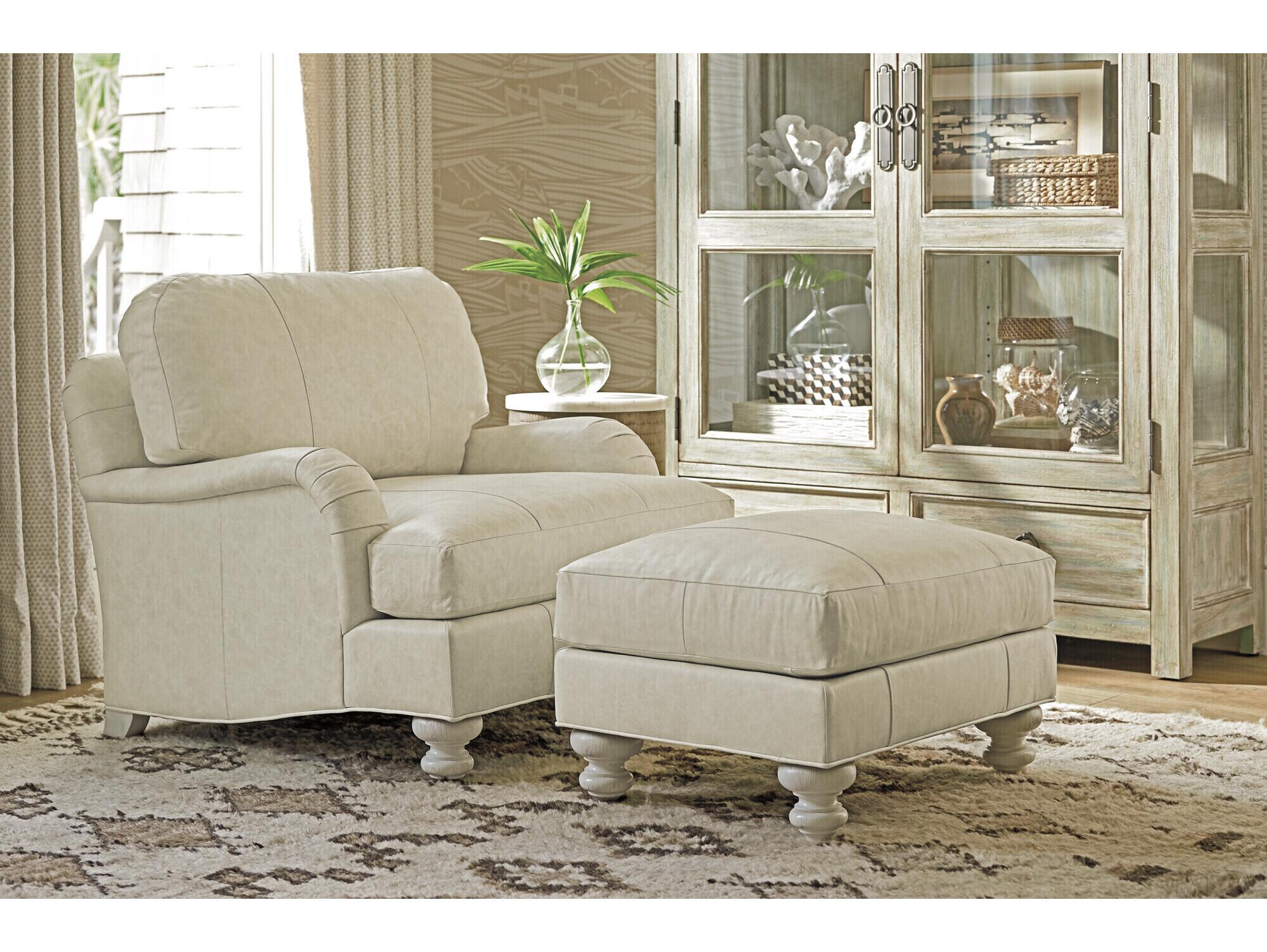 Tommy Bahama Ocean Breeze Leather Ottoman