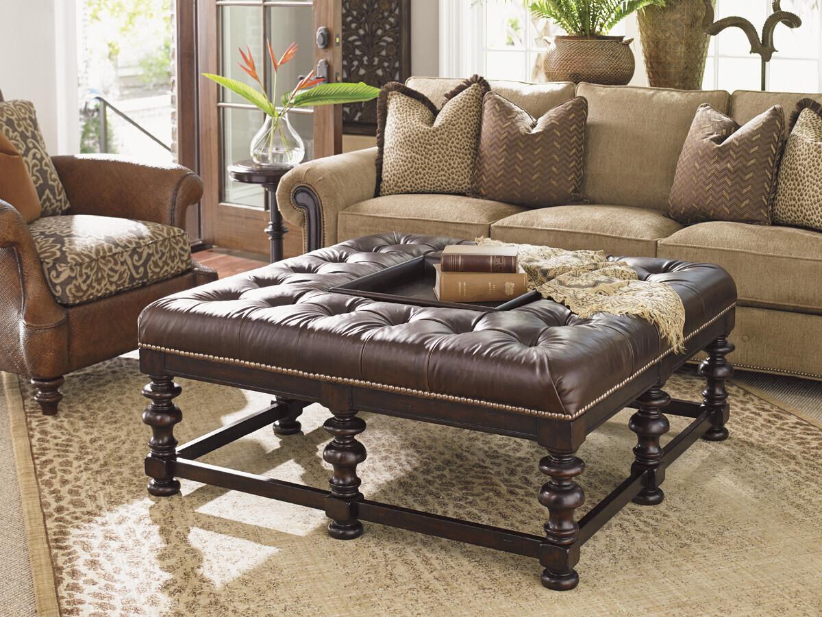 Tommy Bahama Upholstery Leather Ottoman