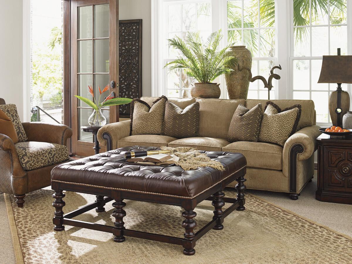 Tommy Bahama Upholstery Leather Ottoman