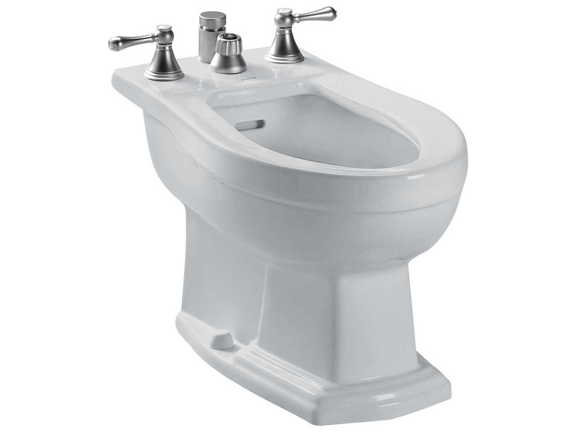 TOTO Clayton Deck Mount Vertical Spray Flushing Rim Bidet