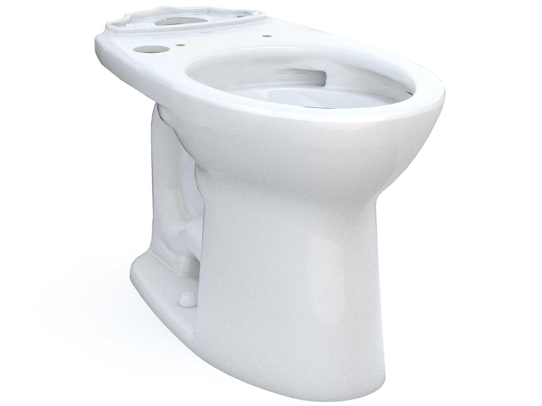 TOTO Drake Elongated Universal Height Tornado Flush Cotton White Toilet Bowl with 10 Inch Rough-In, Cefiontect, and Washlet+ Ready