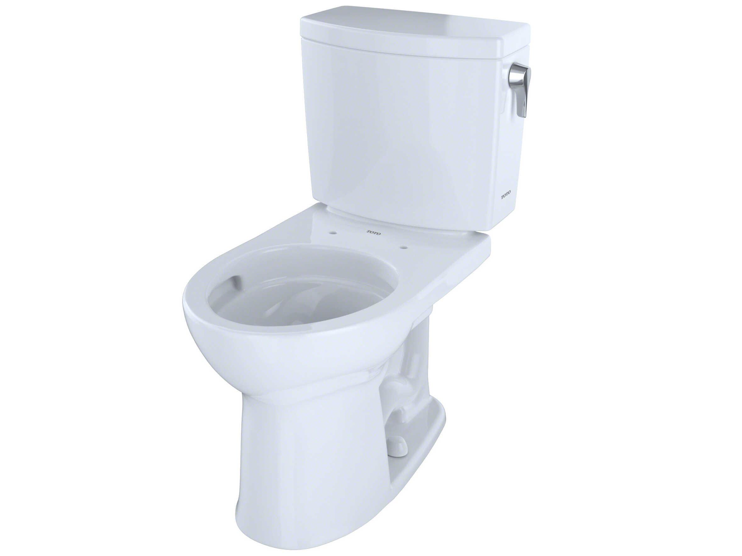 TOTO Drake-II 1G 2-Piece Round Universal Height Cotton White Toilet with Cefiontect and Right-Hand Trip Lever