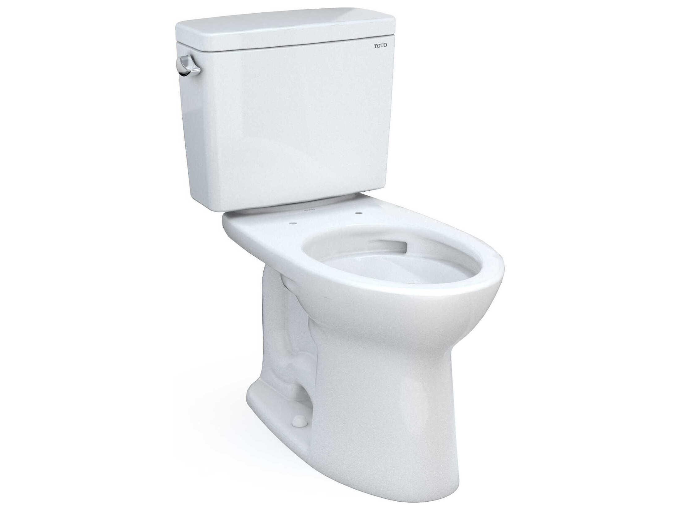 TOTO Drake 2-Piece Elongated Universal Height Tornado Flush Cotton White Toilet with Cefiontect and 10 Inch Rough-In