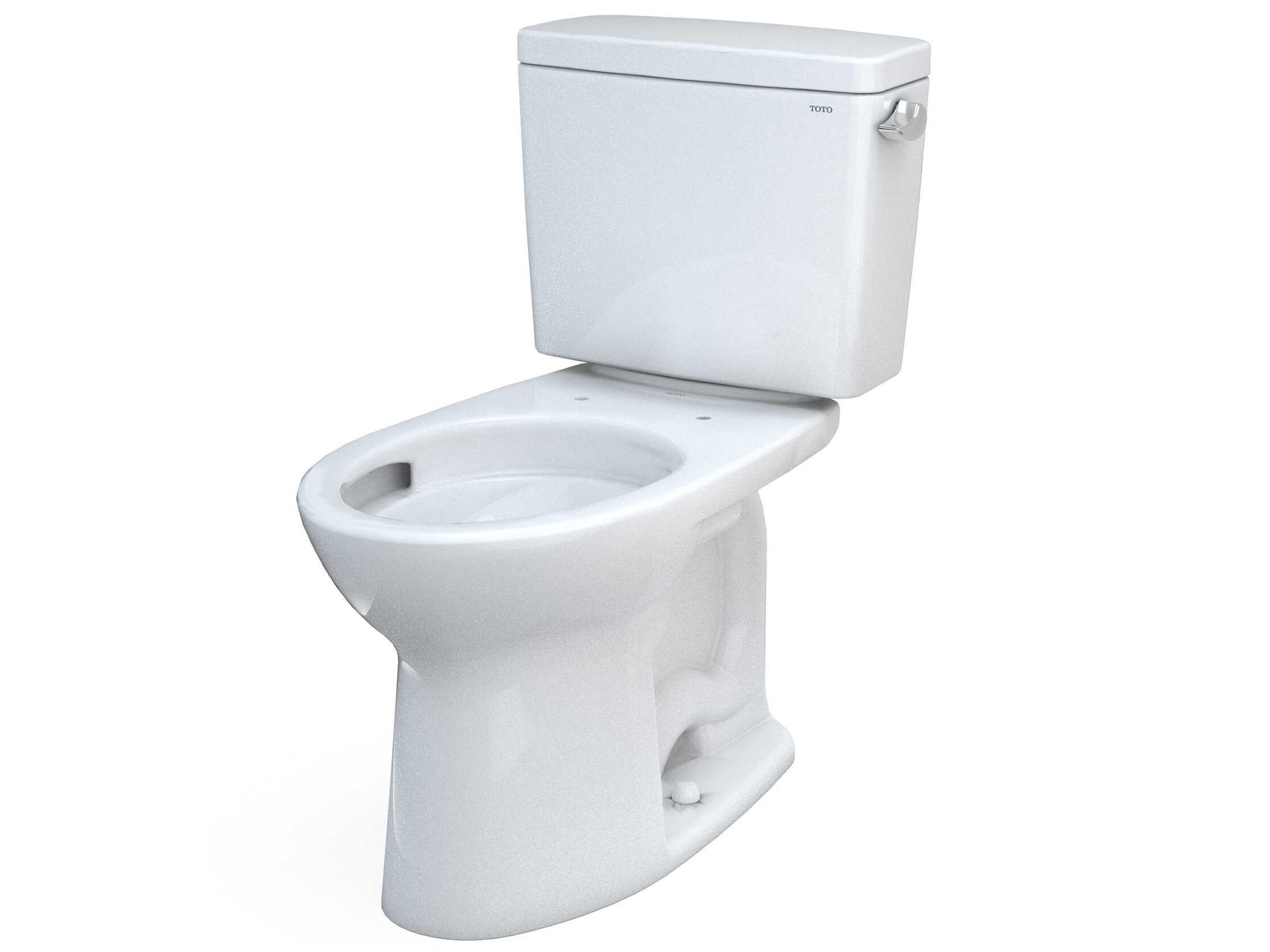TOTO Drake 2-Piece Elongated Universal Height Tornado Flush Cotton White Toilet with Cefiontect, Right-Hand Trip Lever, and 10 Inch Rough-In