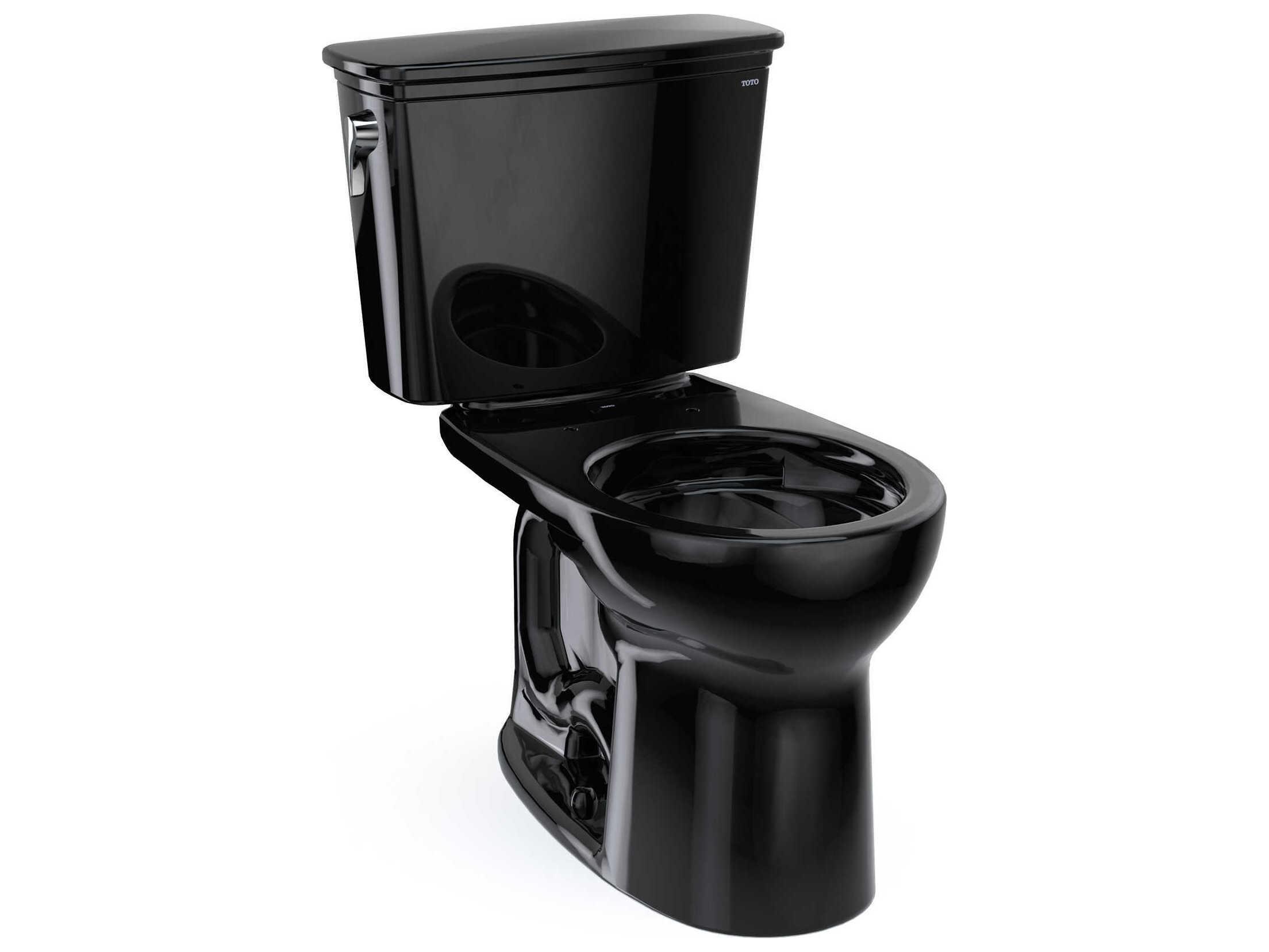 TOTO Drake Transitional 2-Piece Round Universal Height Tornado Flush Ebony Toilet