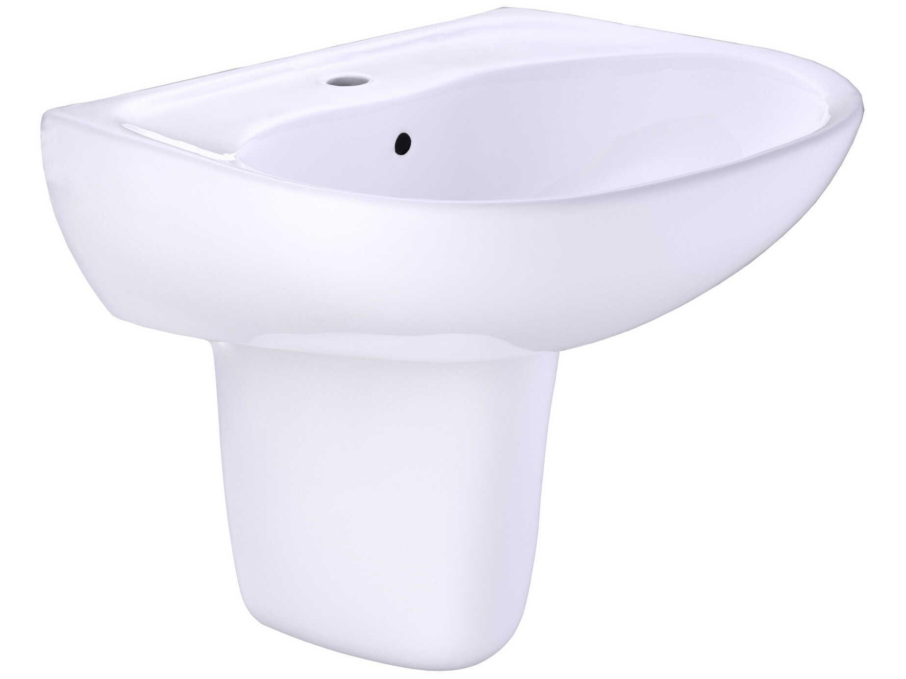 TOTO Supreme Oval Wall-Mount Bathroom Sink with Cefiontect and Shroud for Single Hole Faucets