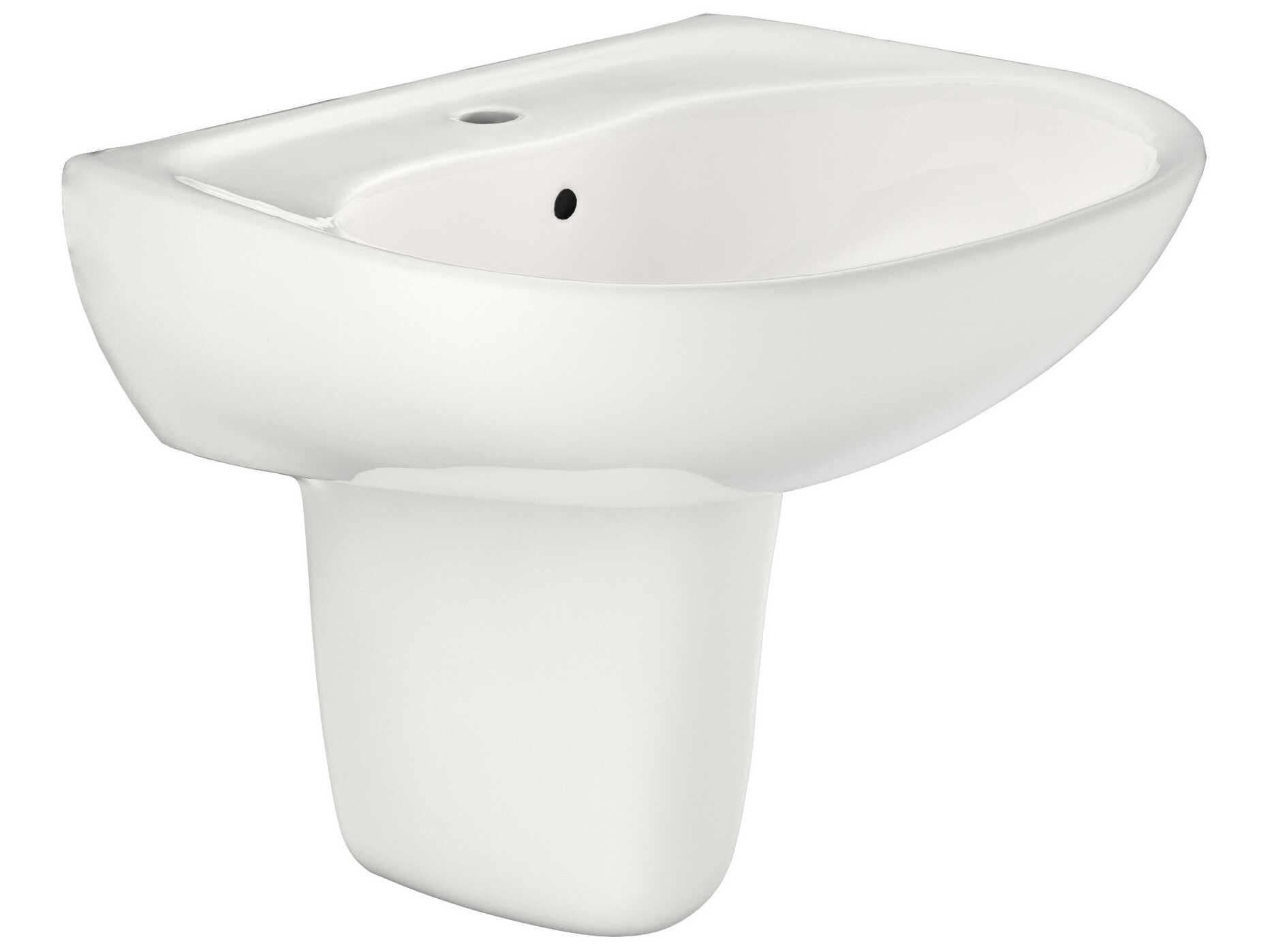 TOTO Supreme Oval Wall-Mount Bathroom Sink with Cefiontect and Shroud for Single Hole Faucets
