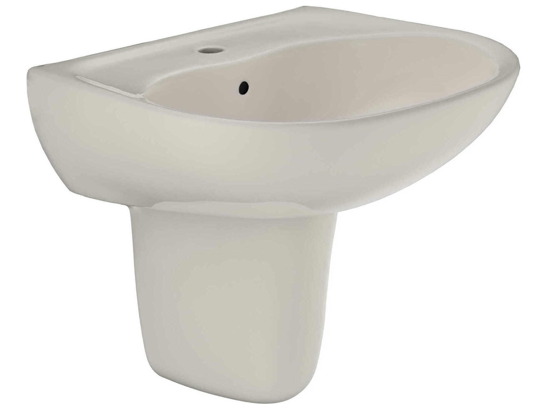TOTO Supreme Oval Wall-Mount Bathroom Sink with Cefiontect and Shroud for Single Hole Faucets