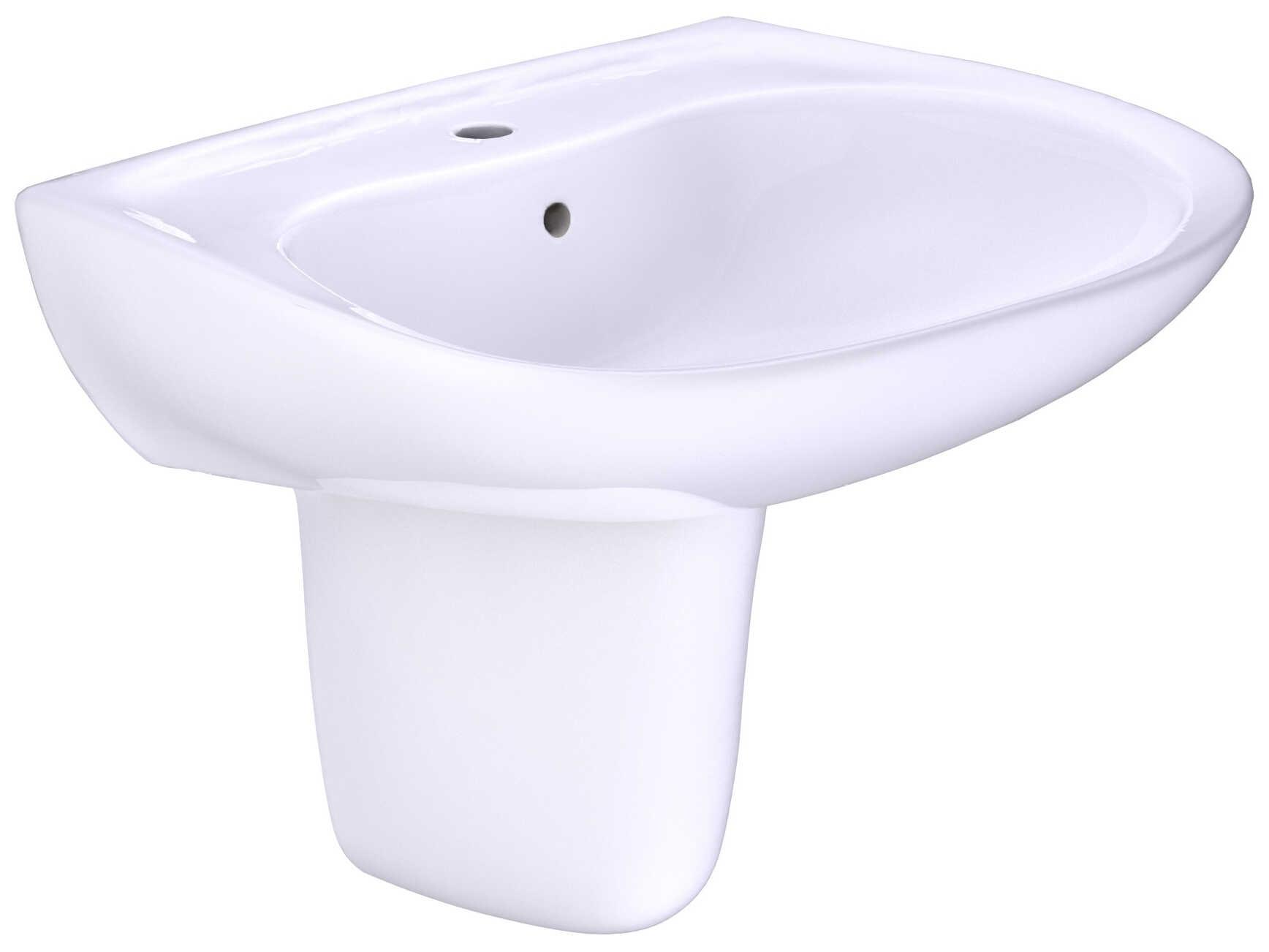 TOTO Prominence Oval Wall-Mount Bathroom Sink with Cefiontect and Shroud for Single Hole Faucets