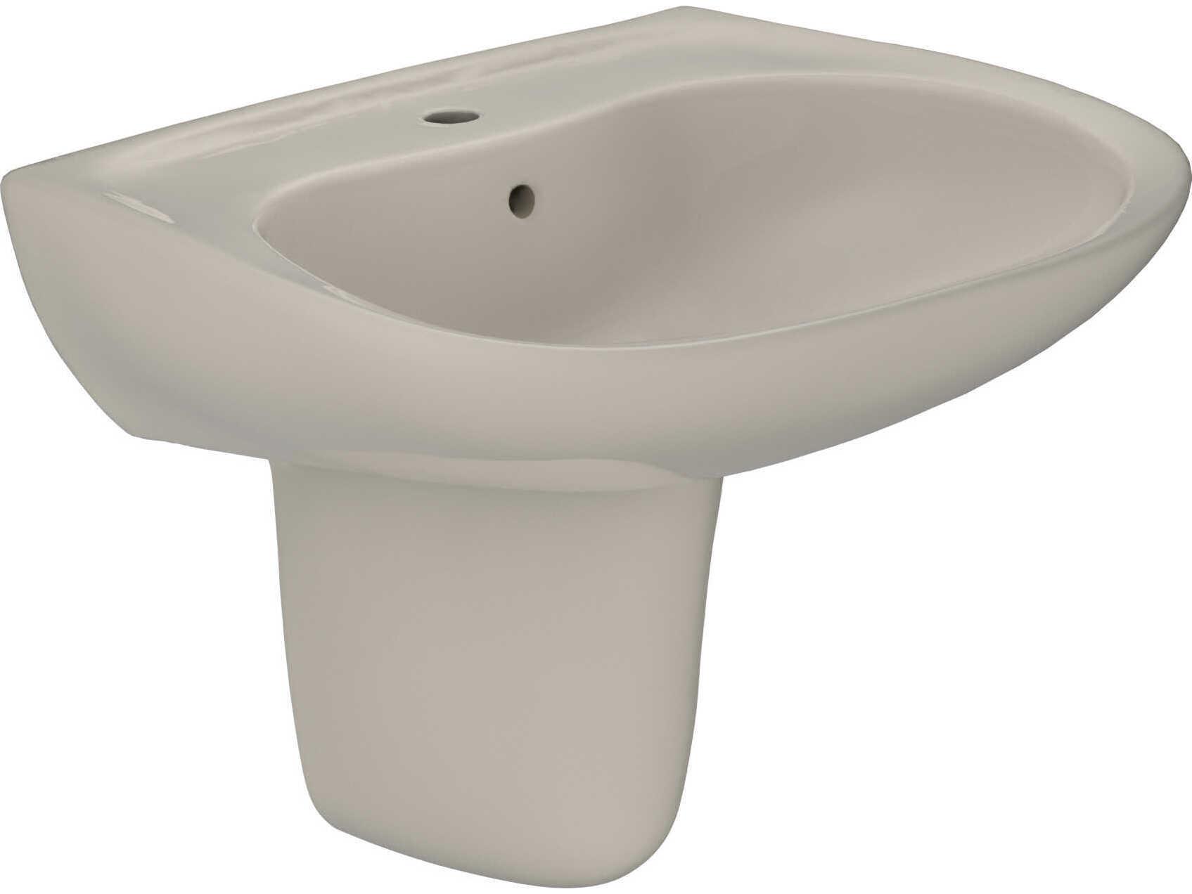 TOTO Prominence Oval Wall-Mount Bathroom Sink with Cefiontect and Shroud for Single Hole Faucets