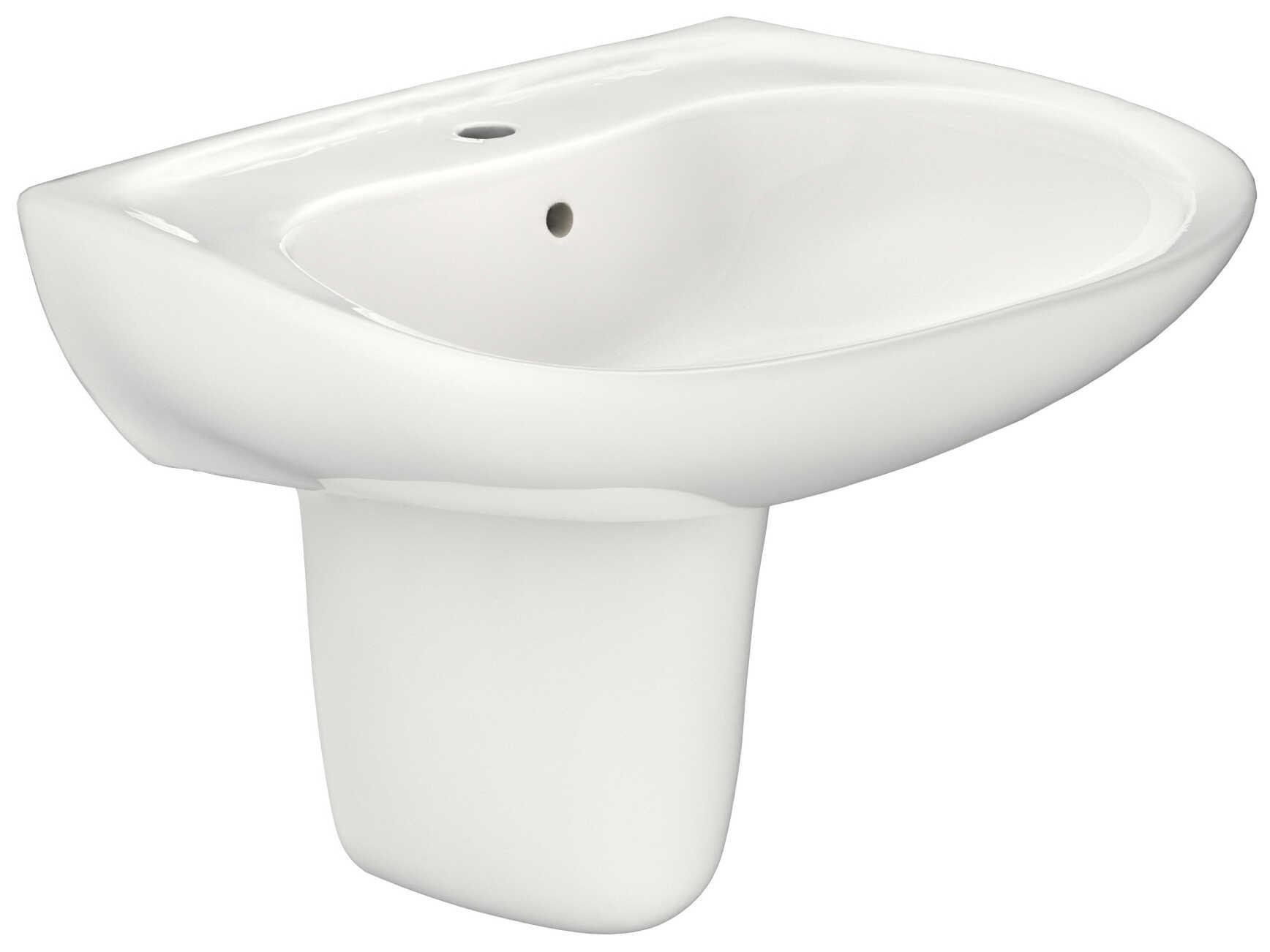 TOTO Prominence Oval Wall-Mount Bathroom Sink with Cefiontect and Shroud for Single Hole Faucets