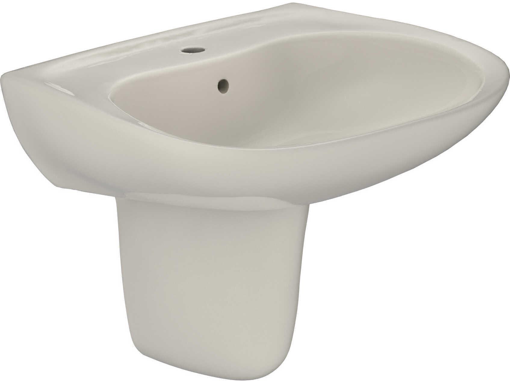 TOTO Prominence Oval Wall-Mount Bathroom Sink with Cefiontect and Shroud for Single Hole Faucets
