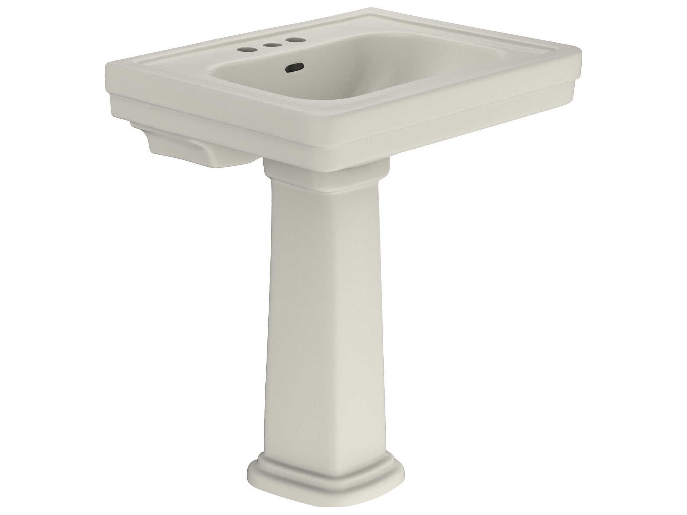TOTO Promenade Rectangular Pedestal Bathroom Sink for 4 inch Center Faucets