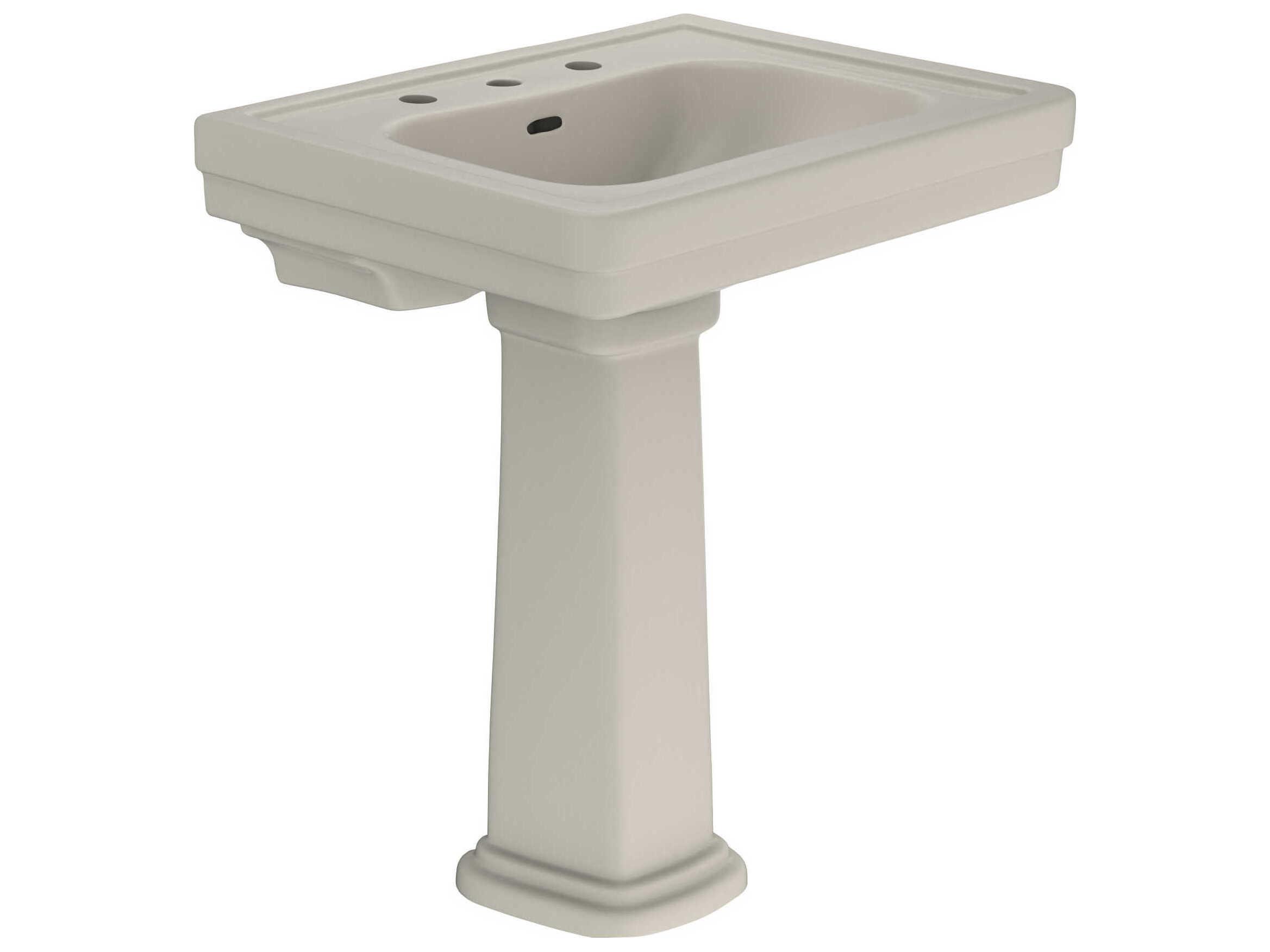 TOTO Promenade Rectangular Pedestal Bathroom Sink for 8 inch Center Faucets
