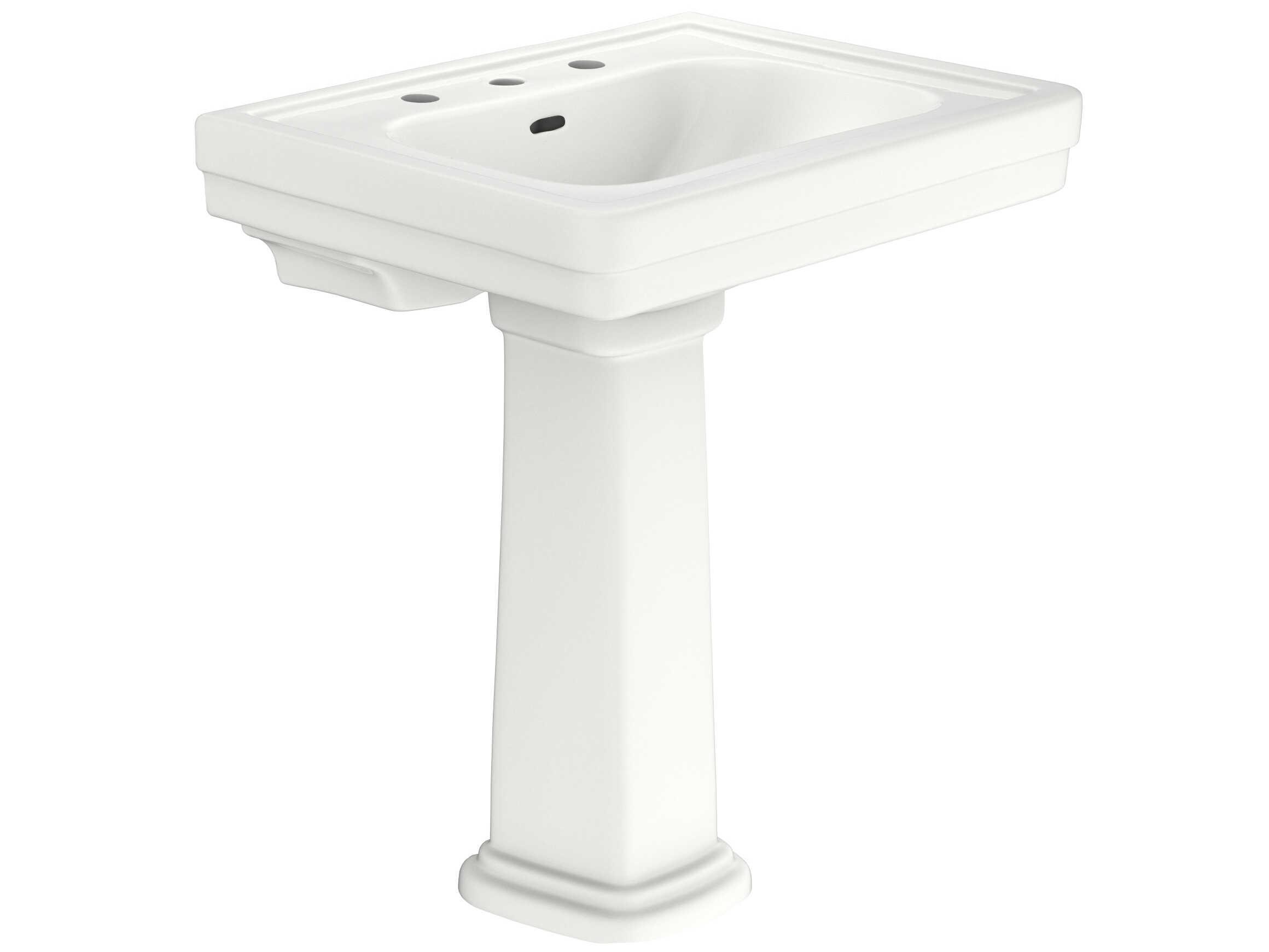 TOTO Promenade Rectangular Pedestal Bathroom Sink for 8 inch Center Faucets