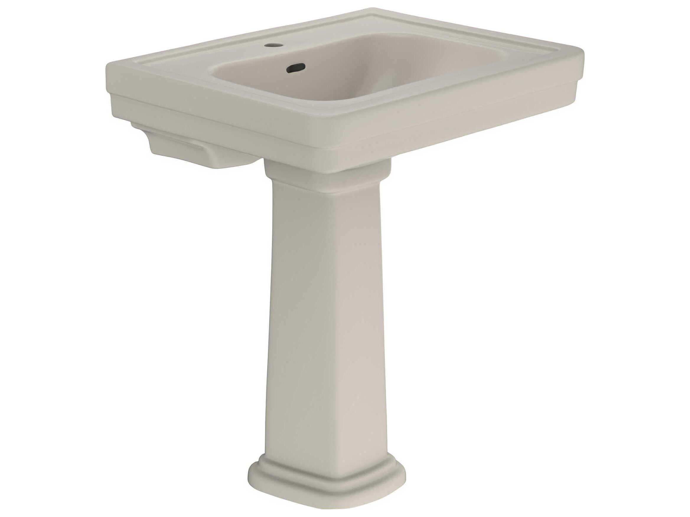 TOTO Promenade Rectangular Pedestal Bathroom Sink for Single Hole Faucets