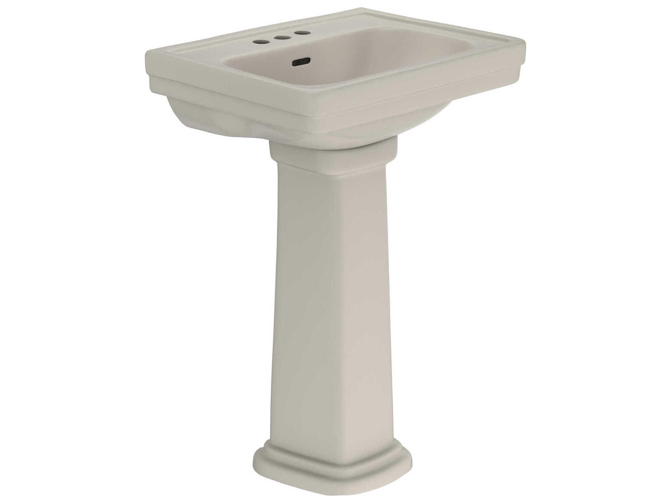 TOTO Promenade Rectangular Pedestal Bathroom Sink for 4 inch Center Faucets