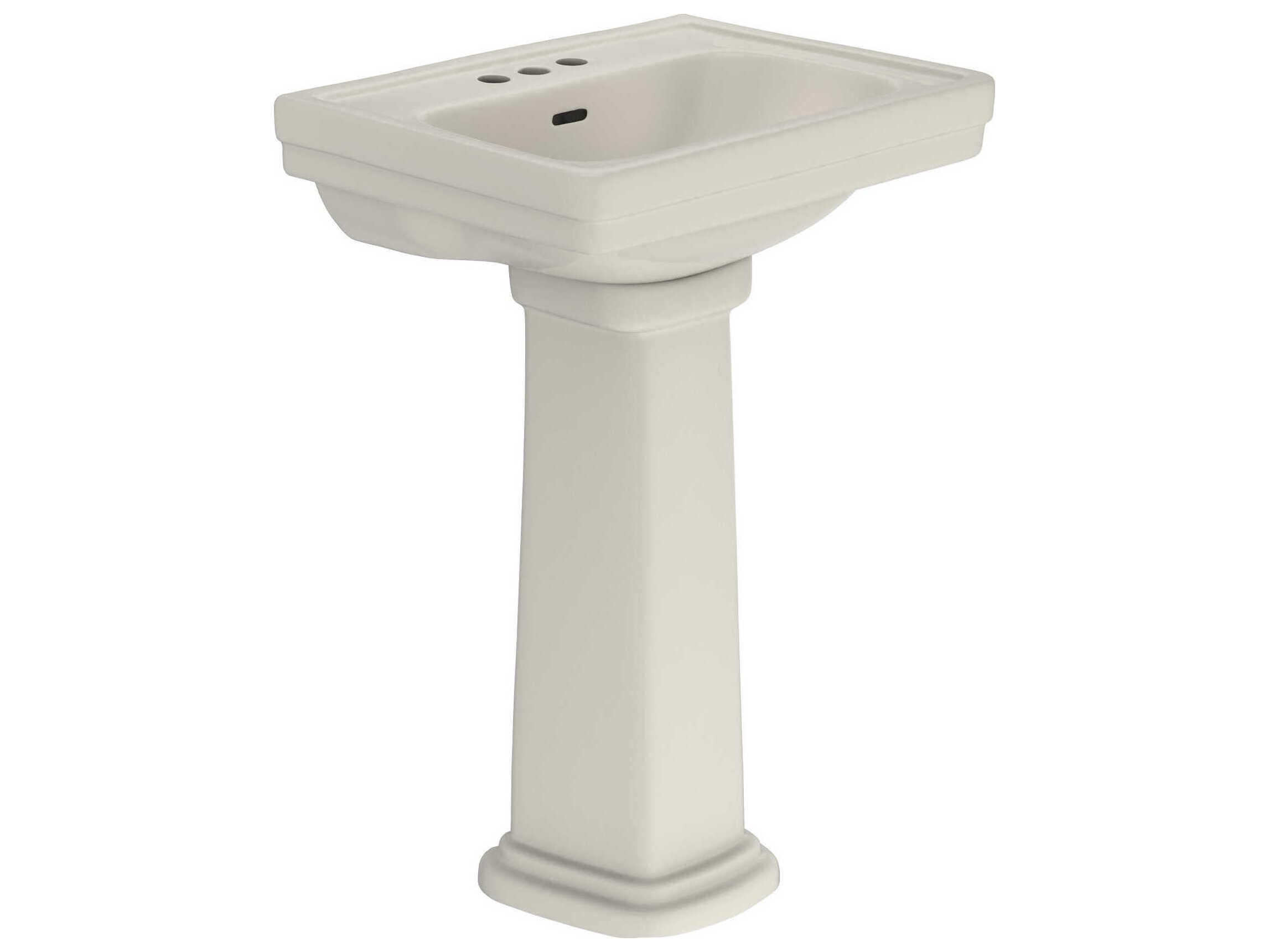 TOTO Promenade Rectangular Pedestal Bathroom Sink for 4 inch Center Faucets