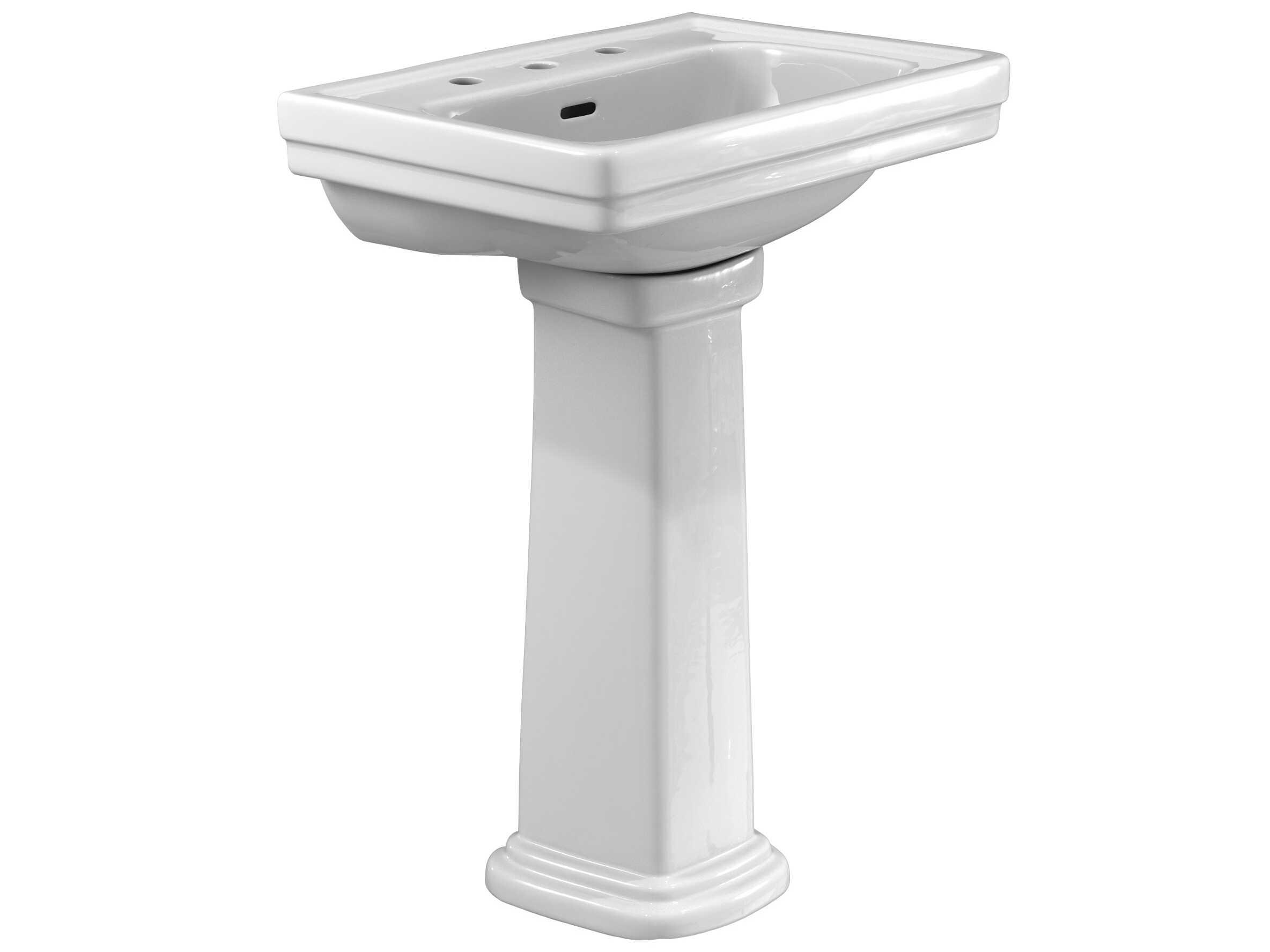 TOTO Promenade Rectangular Pedestal Bathroom Sink for 8 inch Center Faucets