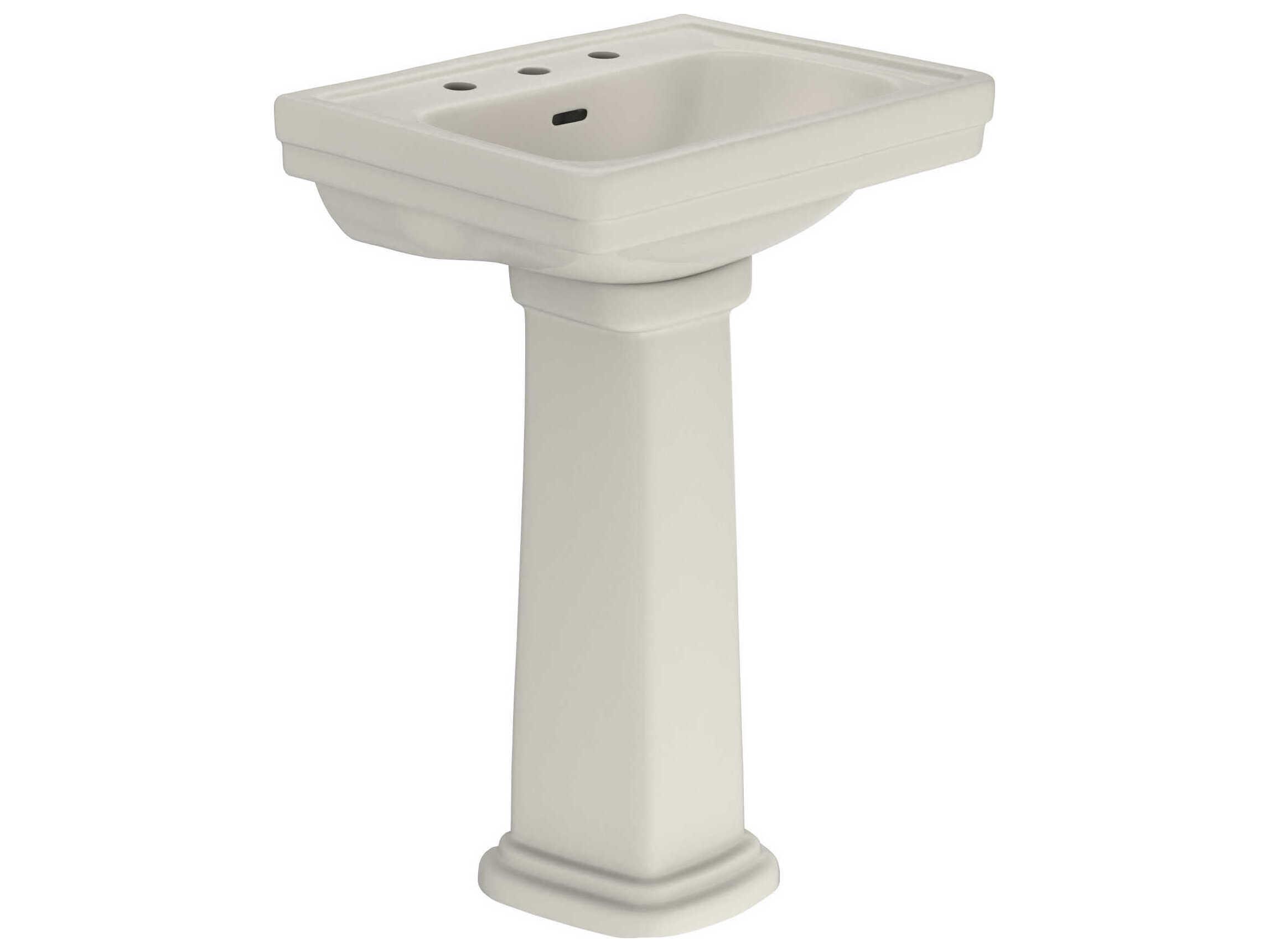 TOTO Promenade Rectangular Pedestal Bathroom Sink for 8 inch Center Faucets