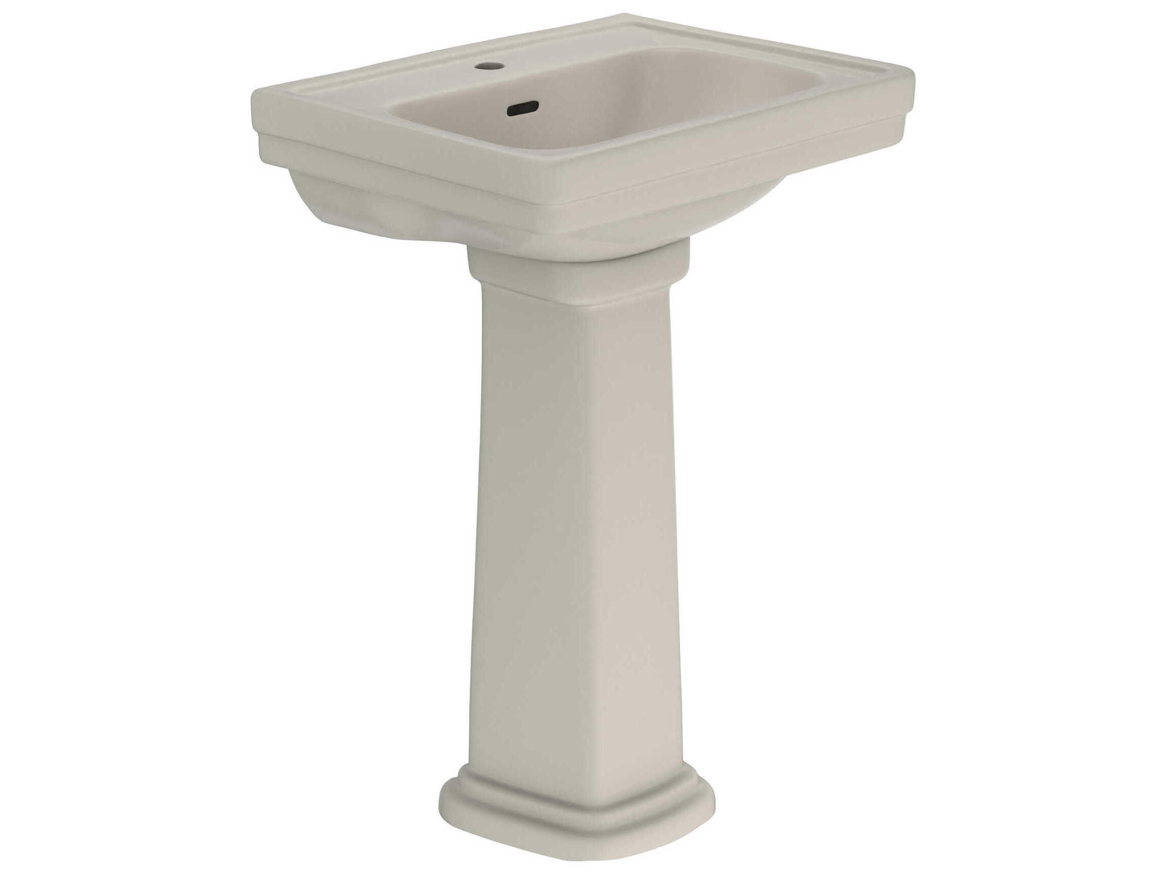 TOTO Promenade Rectangular Pedestal Bathroom Sink for Single Hole Faucets