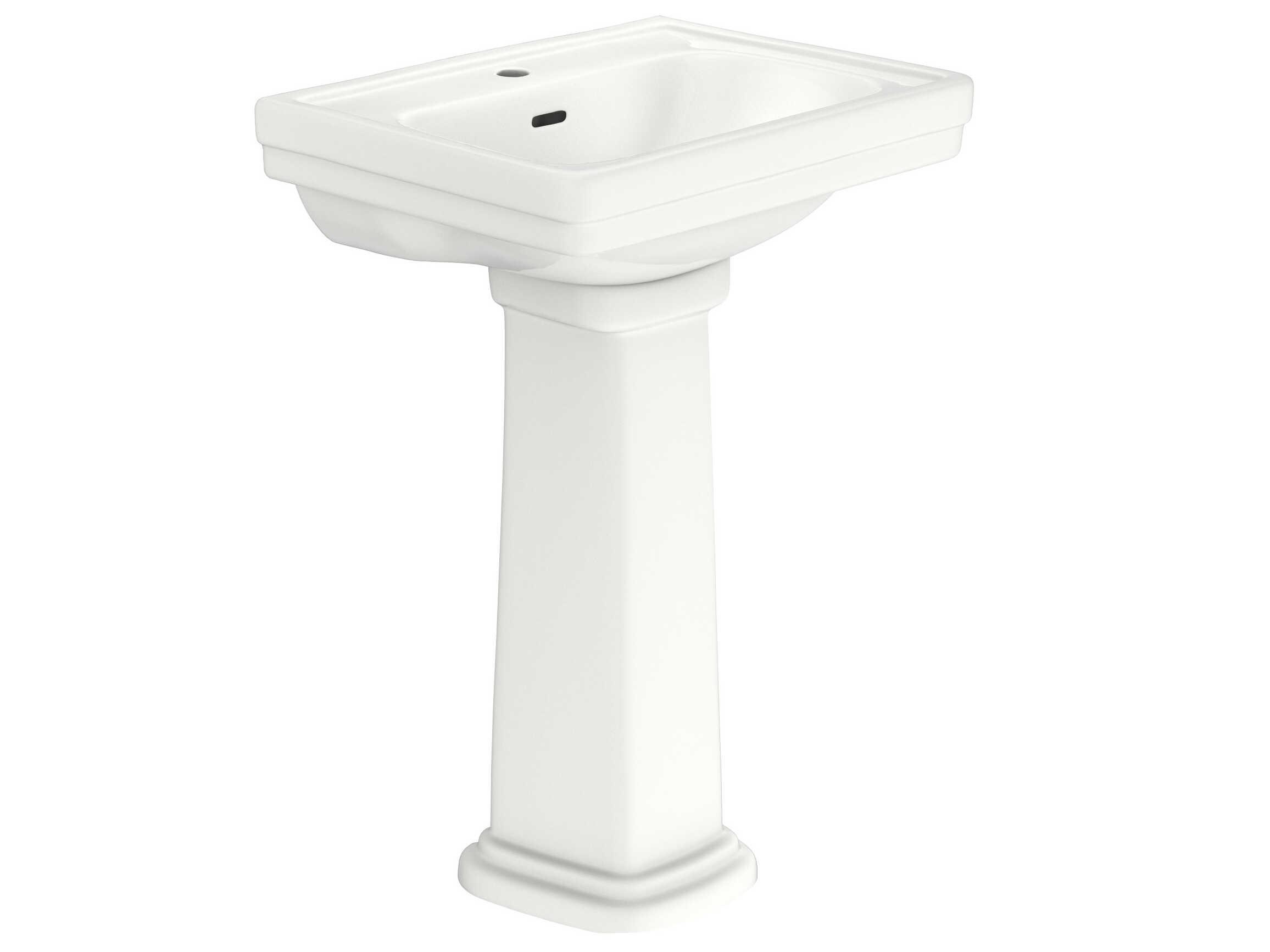 TOTO Promenade Rectangular Pedestal Bathroom Sink for Single Hole Faucets