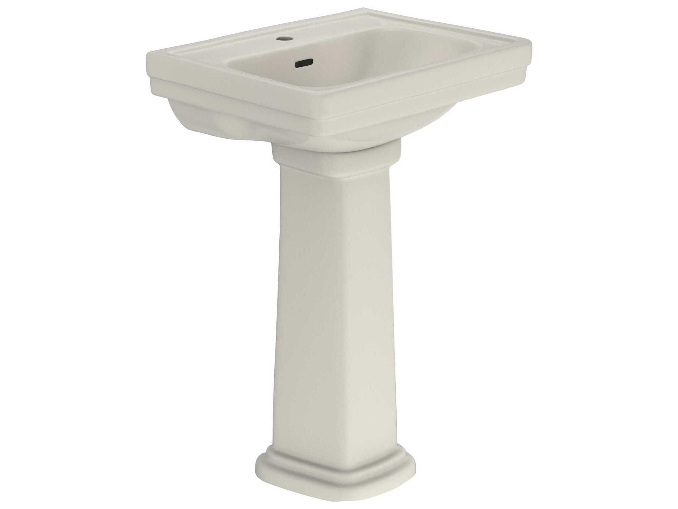 TOTO Promenade Rectangular Pedestal Bathroom Sink for Single Hole Faucets