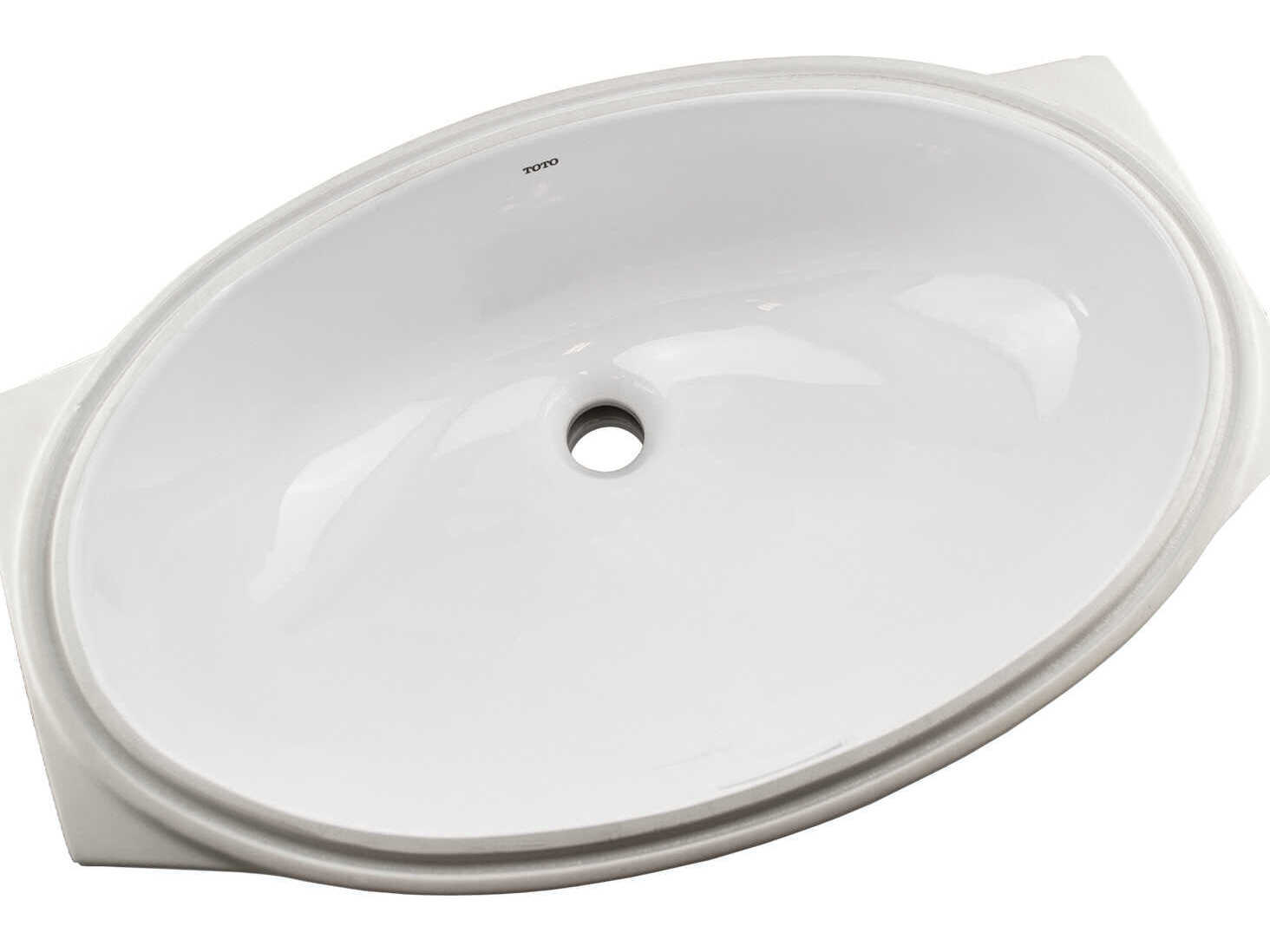 TOTO Cotton White 24" Oval Undermount Bathroom Sink with Cefiontect