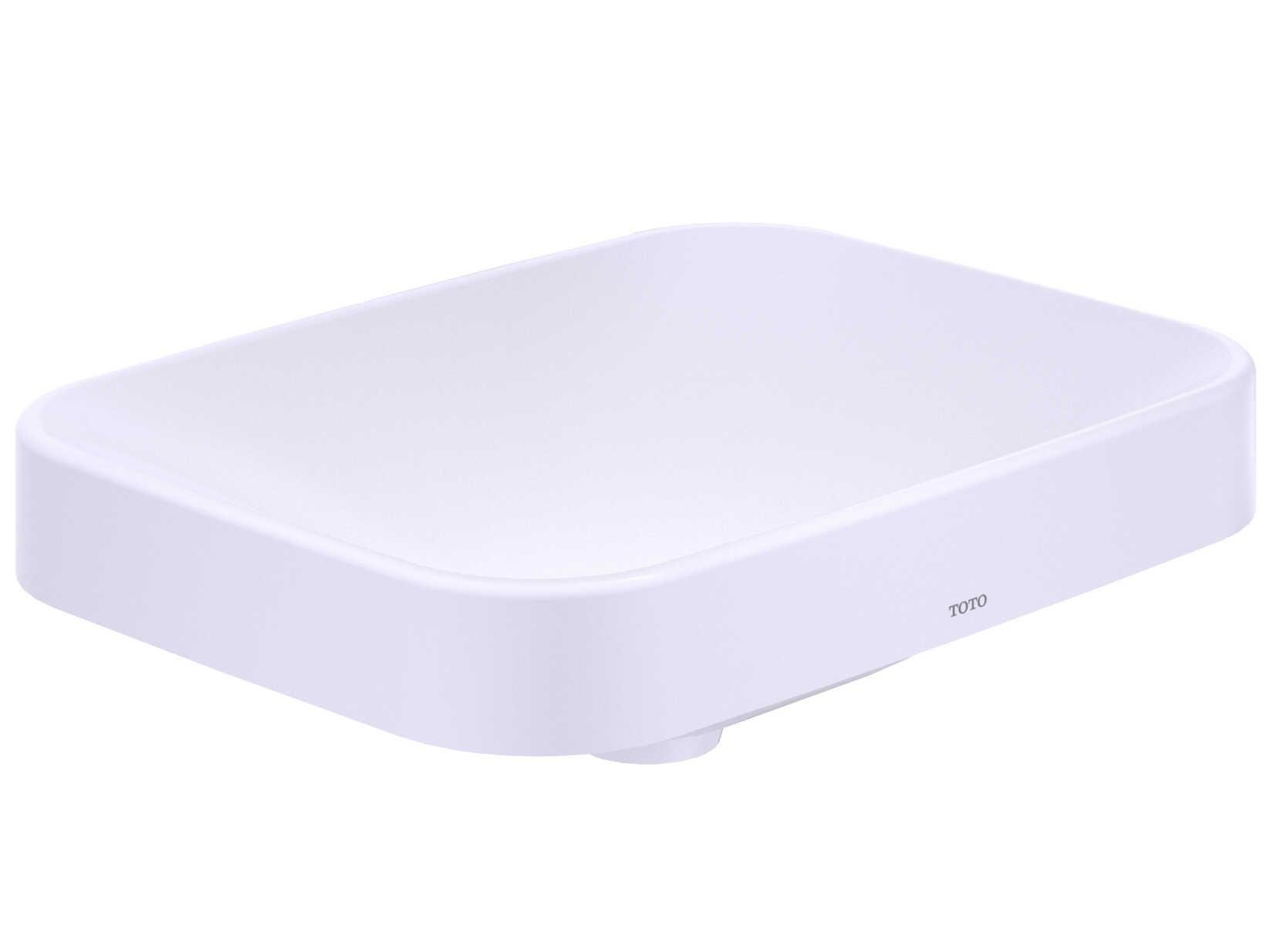 TOTO Arvina Cotton White Rectangular 20" Vessel Bathroom Sink with Cefiontect