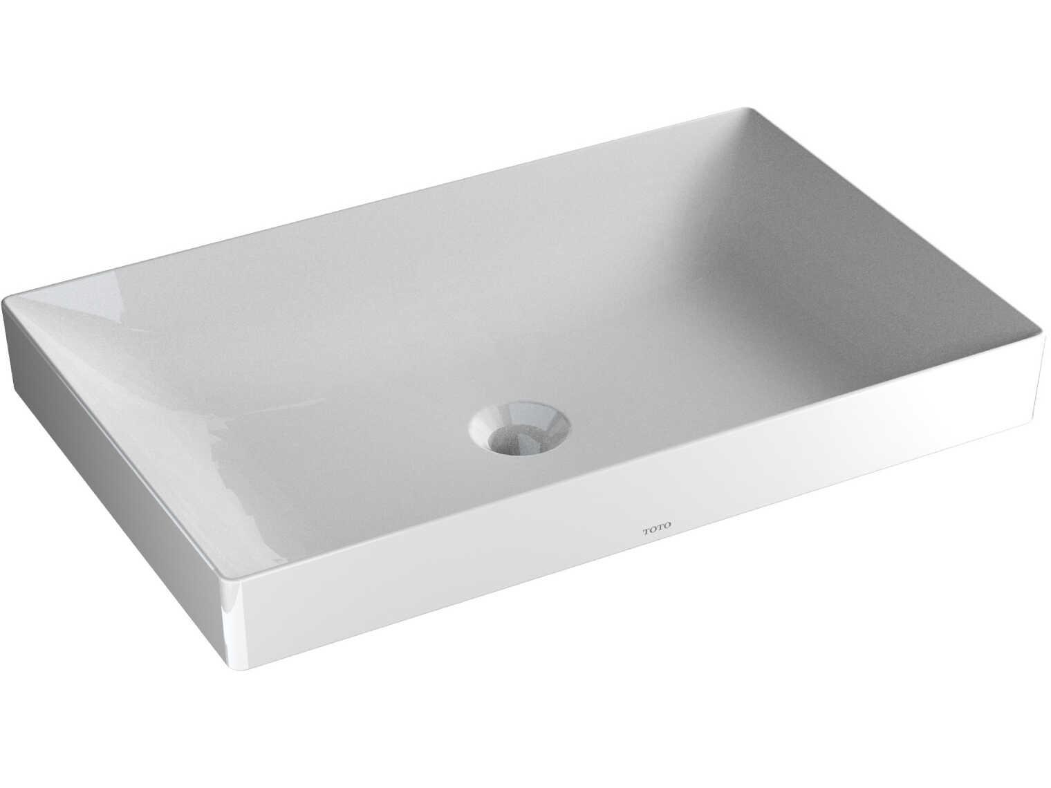 TOTO Kiwami Cotton White Rectangular 23" Vessel Bathroom Sink with Cefiontect