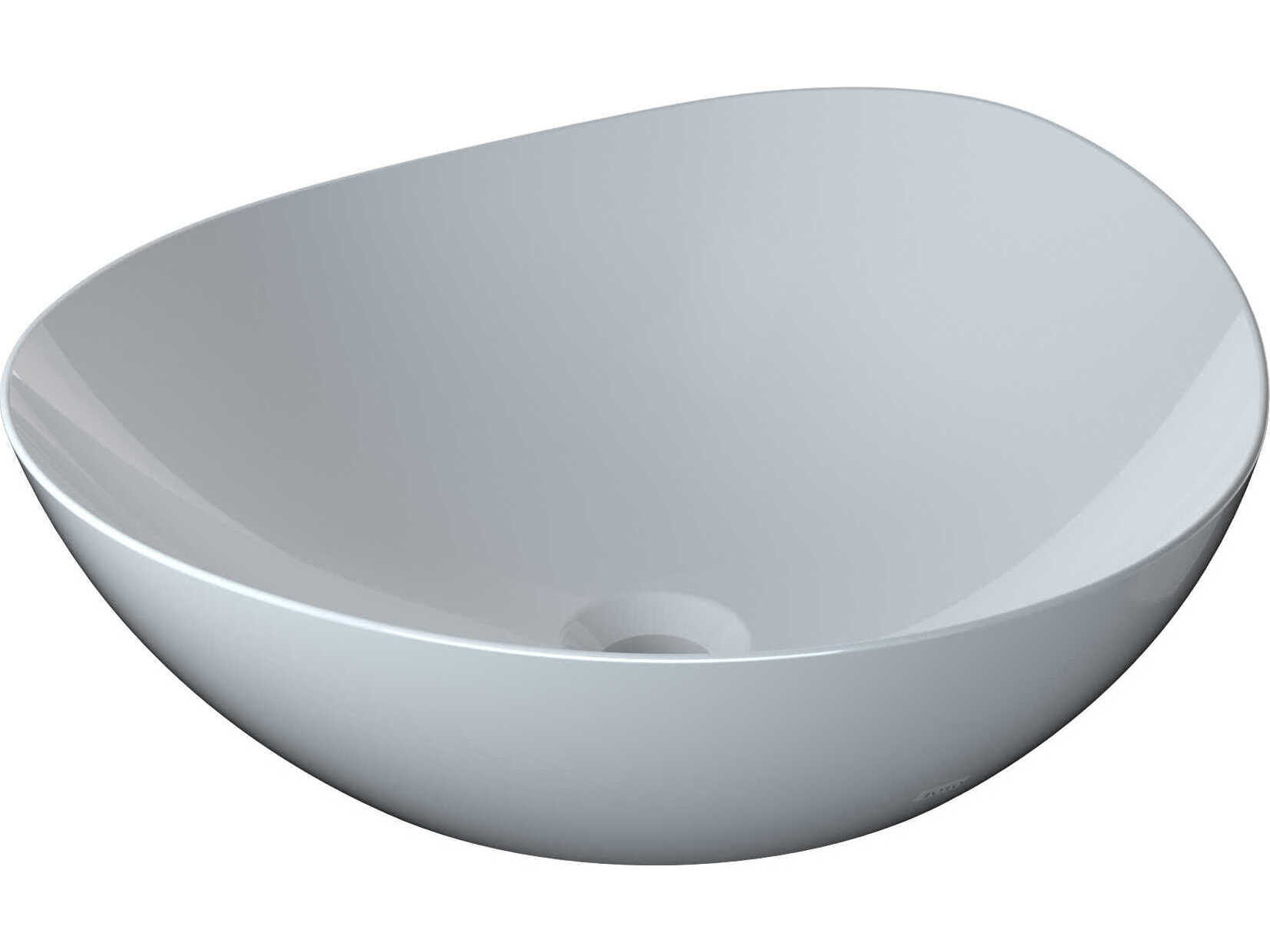 TOTO Kiwami Cotton White Asymmetrical Vessel Bathroom Sink with Cefiontect